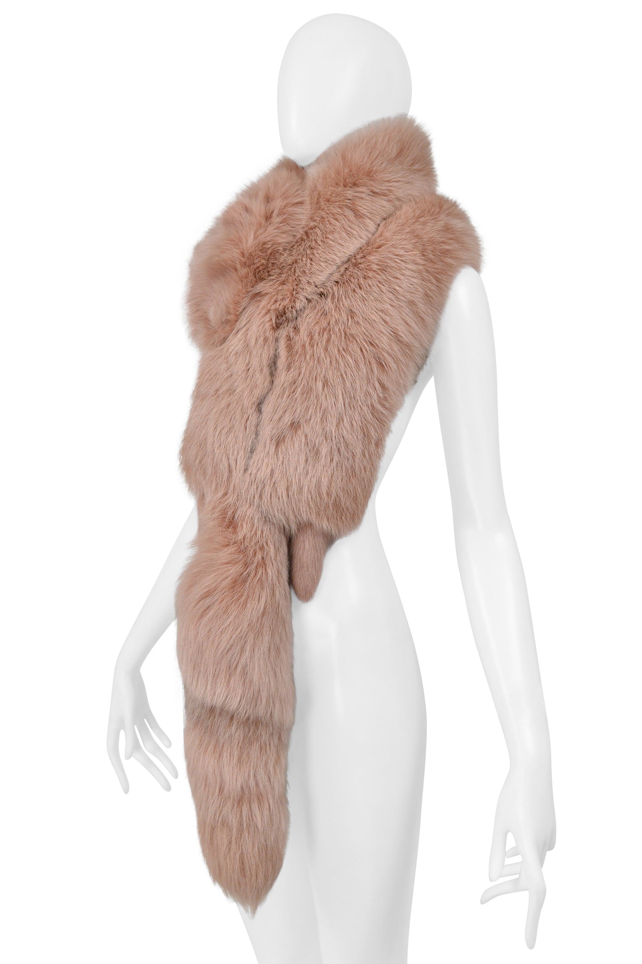 MARC JACOBS DUSTY PINK FUR STOLE 2013