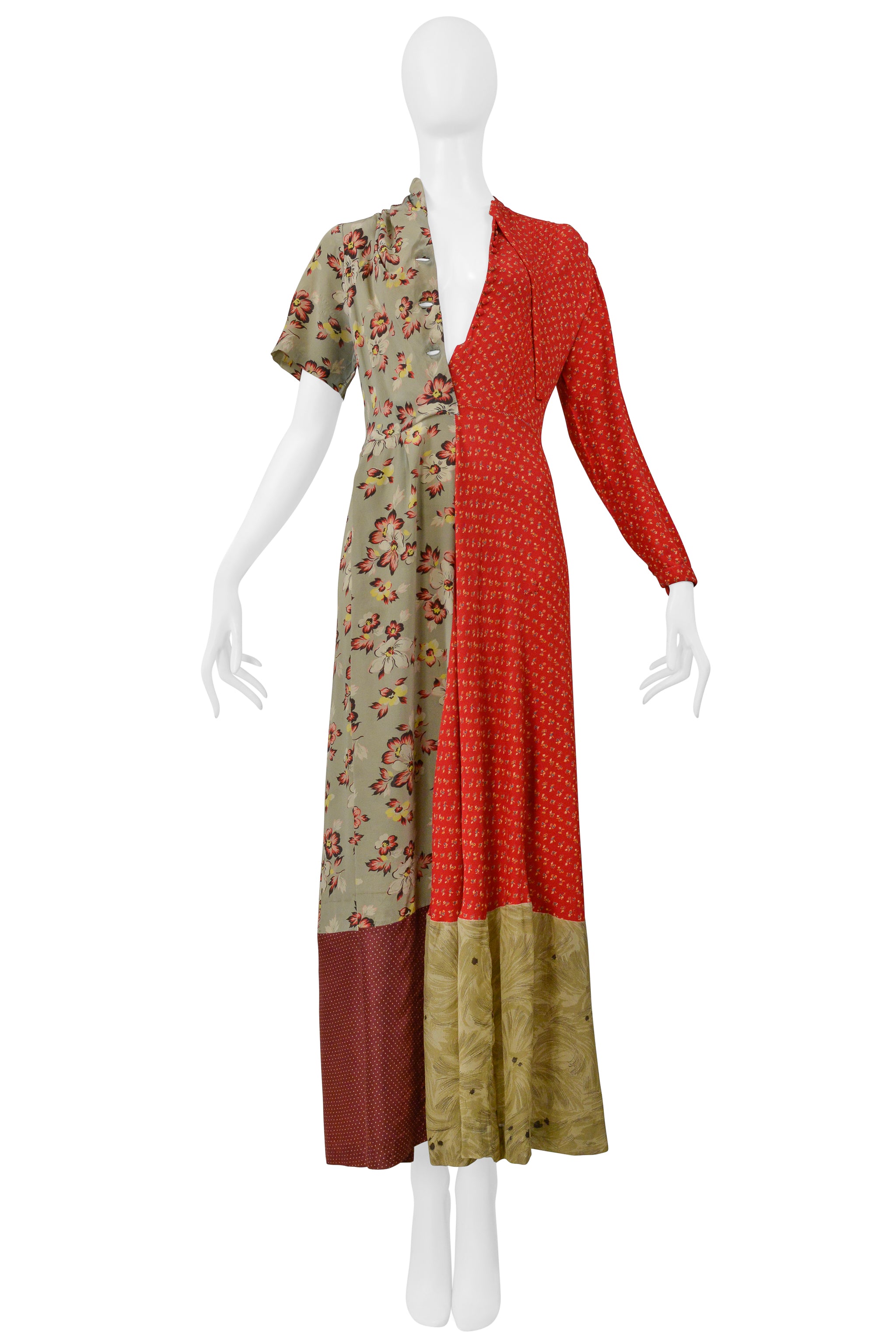 MAISON MARTIN MARGIELA ARTISANAL RECONSTRUCTED FLORAL VINTAGE DRESS 1993-94