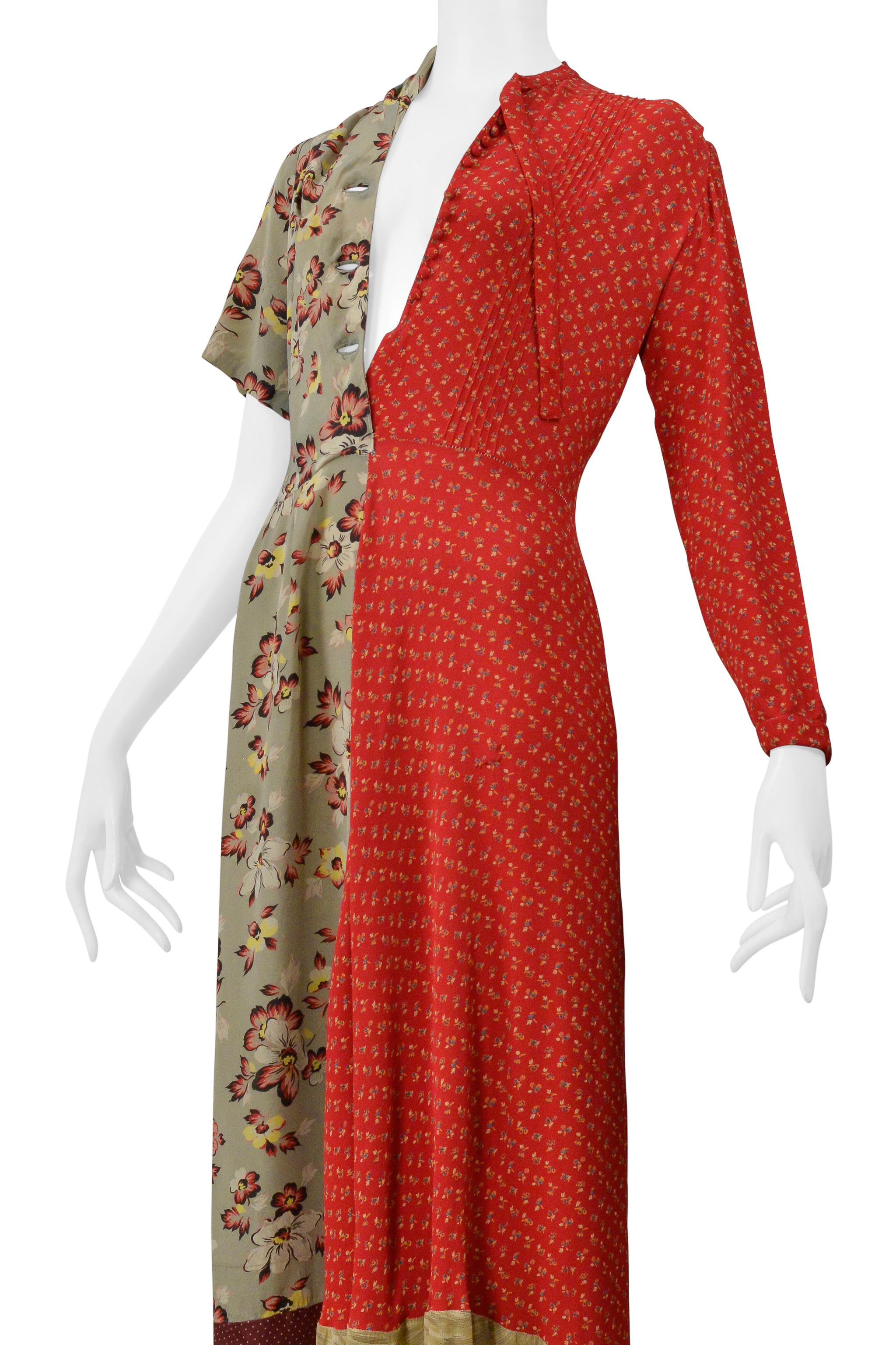 MAISON MARTIN MARGIELA ARTISANAL RECONSTRUCTED FLORAL VINTAGE DRESS 1993-94