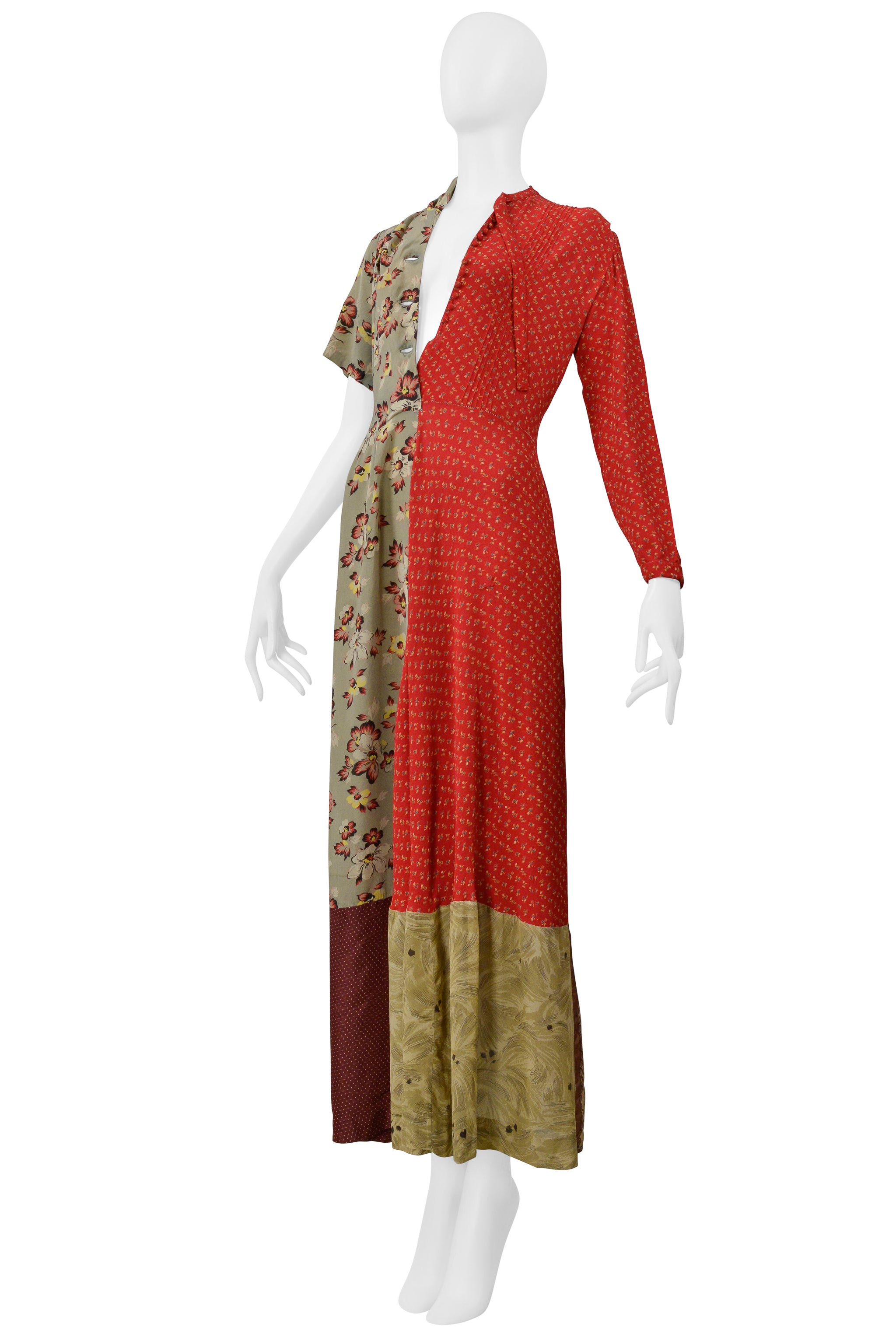 MAISON MARTIN MARGIELA ARTISANAL RECONSTRUCTED FLORAL VINTAGE DRESS 1993-94