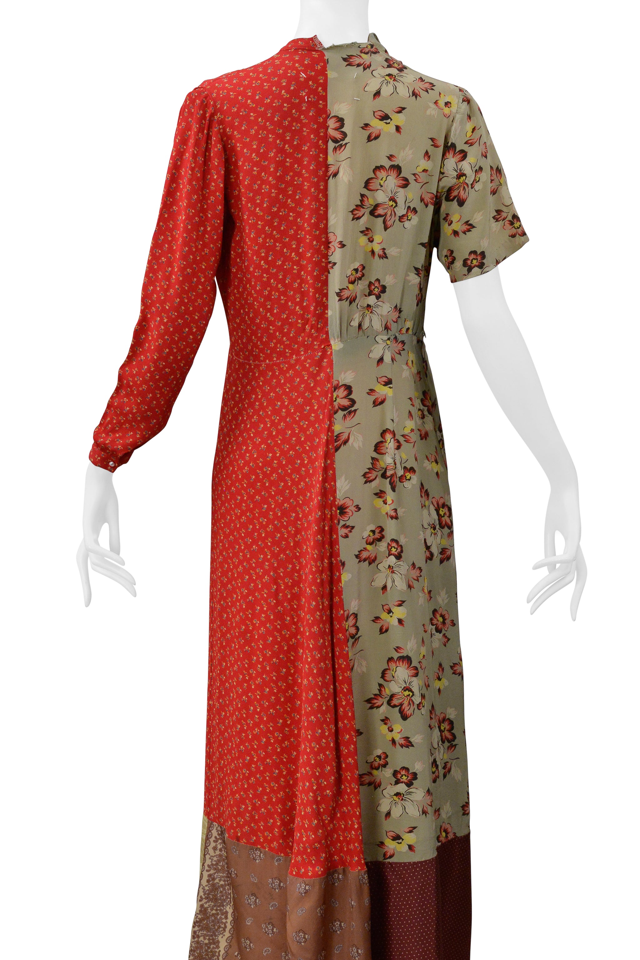 MAISON MARTIN MARGIELA ARTISANAL RECONSTRUCTED FLORAL VINTAGE DRESS 1993-94