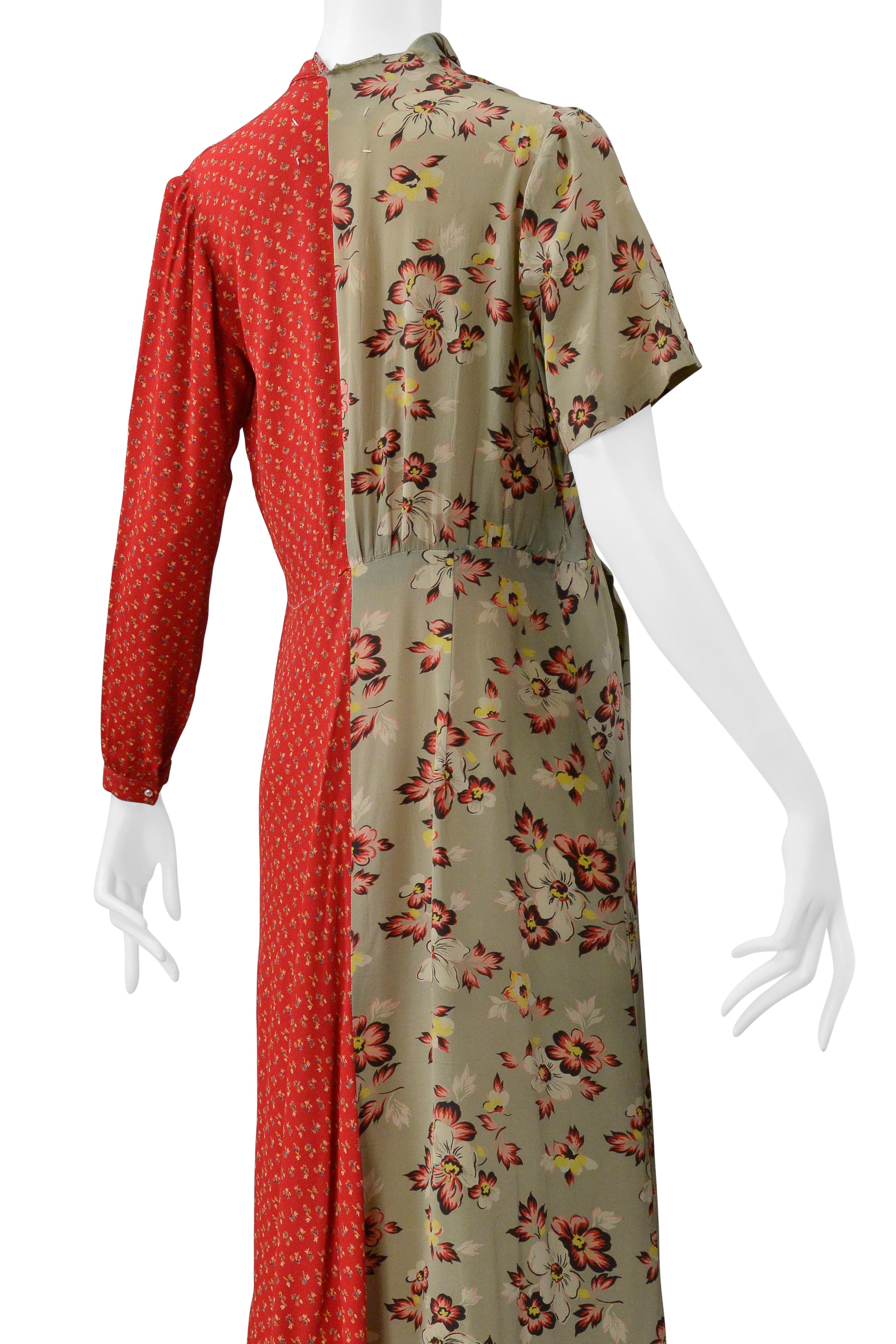 MAISON MARTIN MARGIELA ARTISANAL RECONSTRUCTED FLORAL VINTAGE DRESS 1993-94