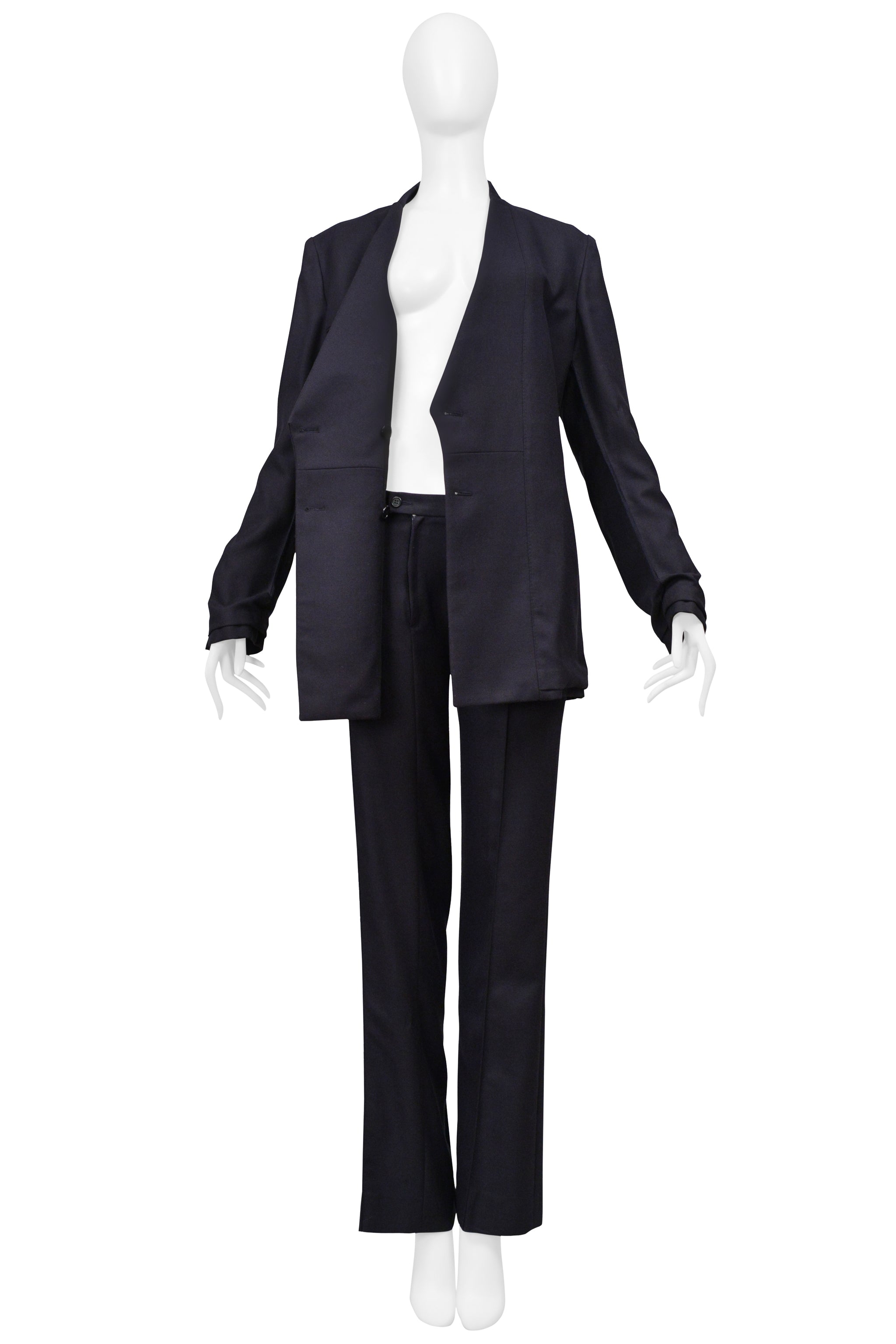 MAISON MARTIN MARGIELA BLUE OVERSIZED PANT SUIT 2000-01
