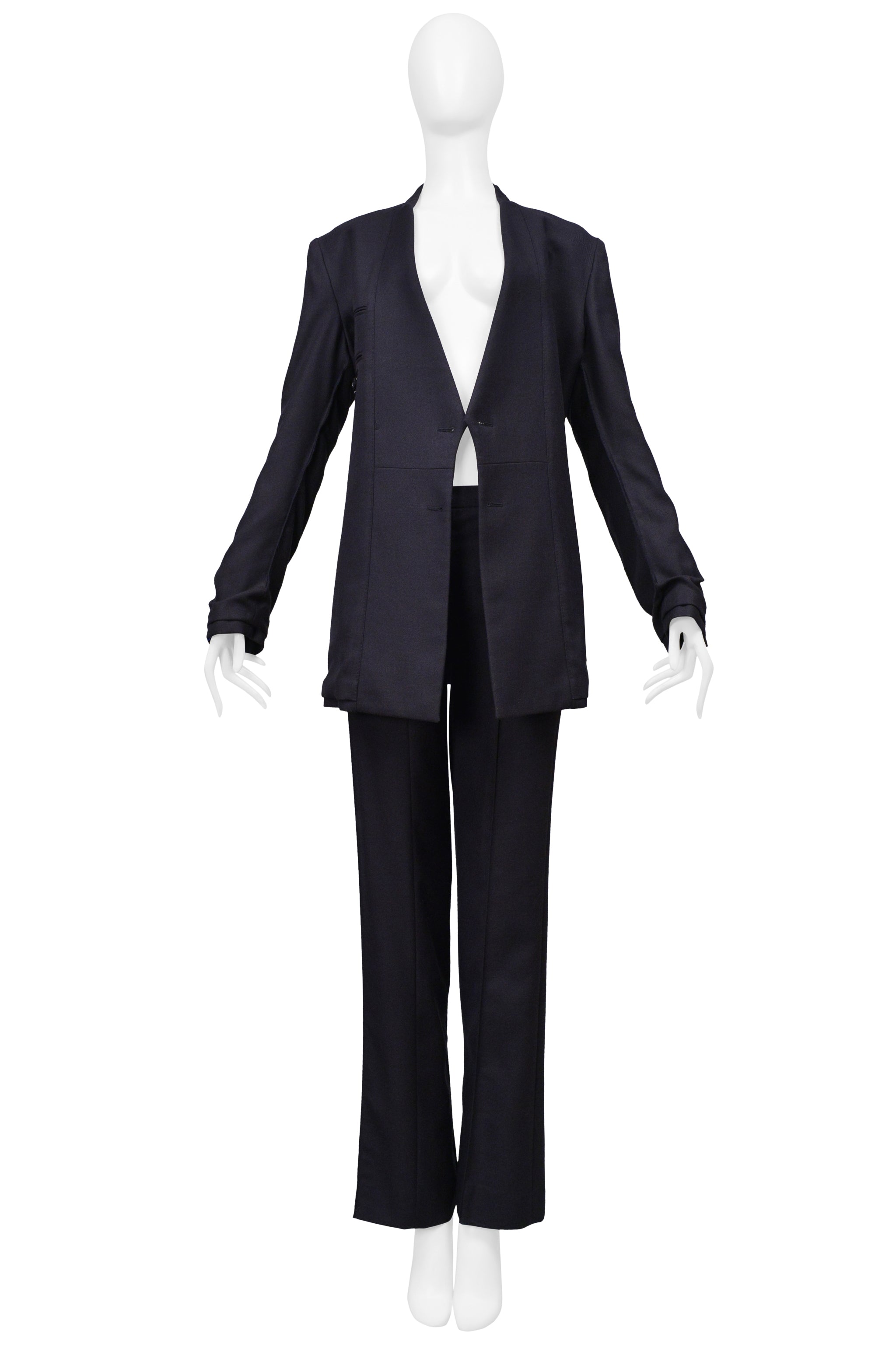 MAISON MARTIN MARGIELA BLUE OVERSIZED PANT SUIT 2000-01