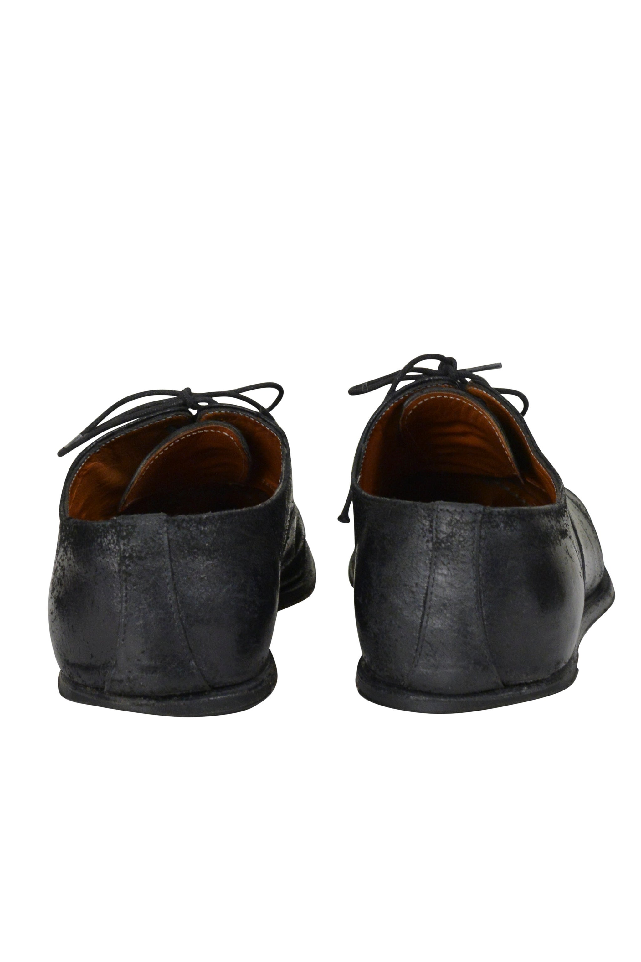 MAISON MARTIN MARGIELA BLACK "HEELLESS" OXFORD LACE UP SHOES 2000-01