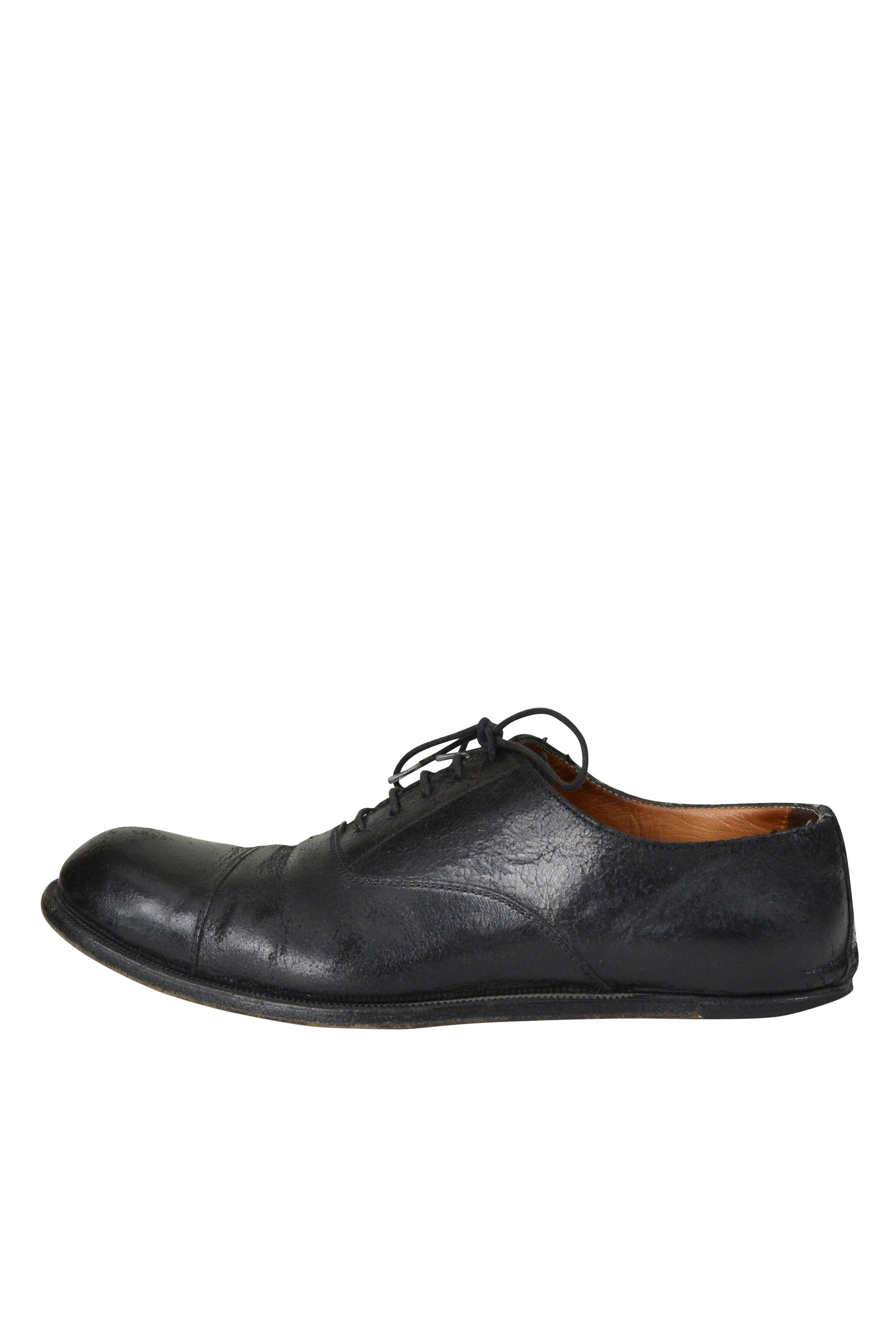 MAISON MARTIN MARGIELA BLACK "HEELLESS" OXFORD LACE UP SHOES 2000-01