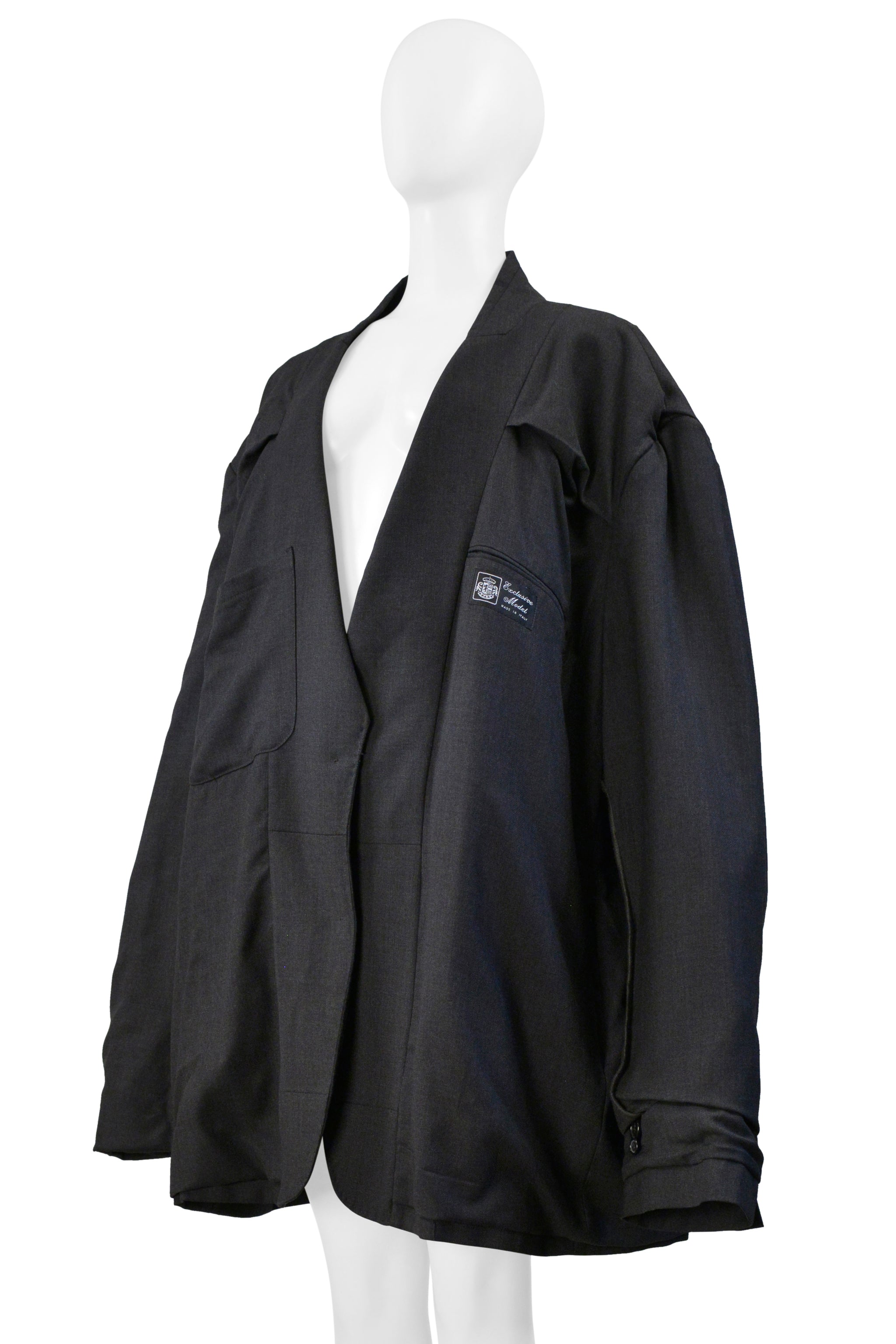 MAISON MARTIN MARGIELA OVERSIZED GREY BLUE SUITING JACKET AW 2000