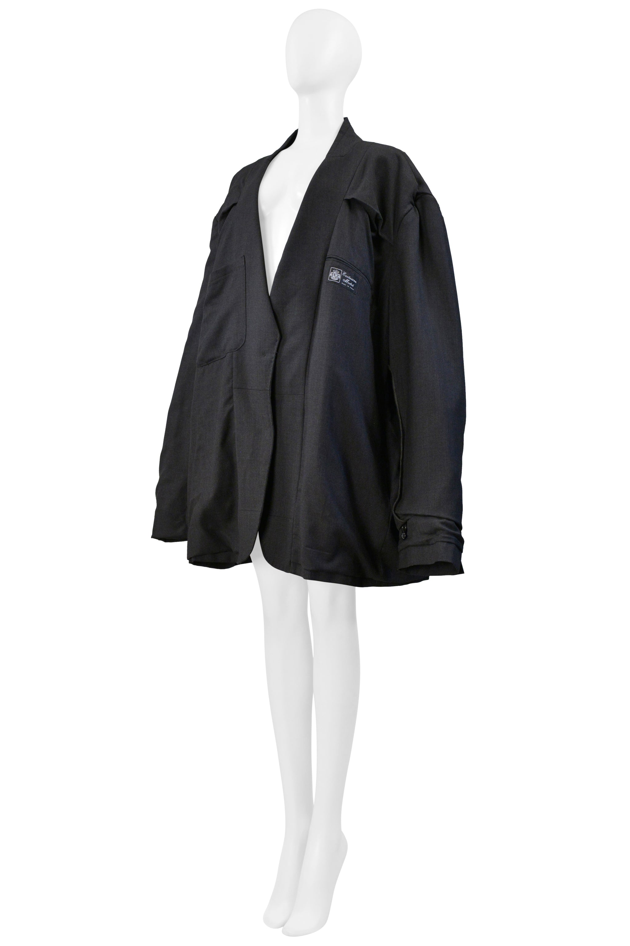 MAISON MARTIN MARGIELA OVERSIZED GREY BLUE SUITING JACKET AW 2000