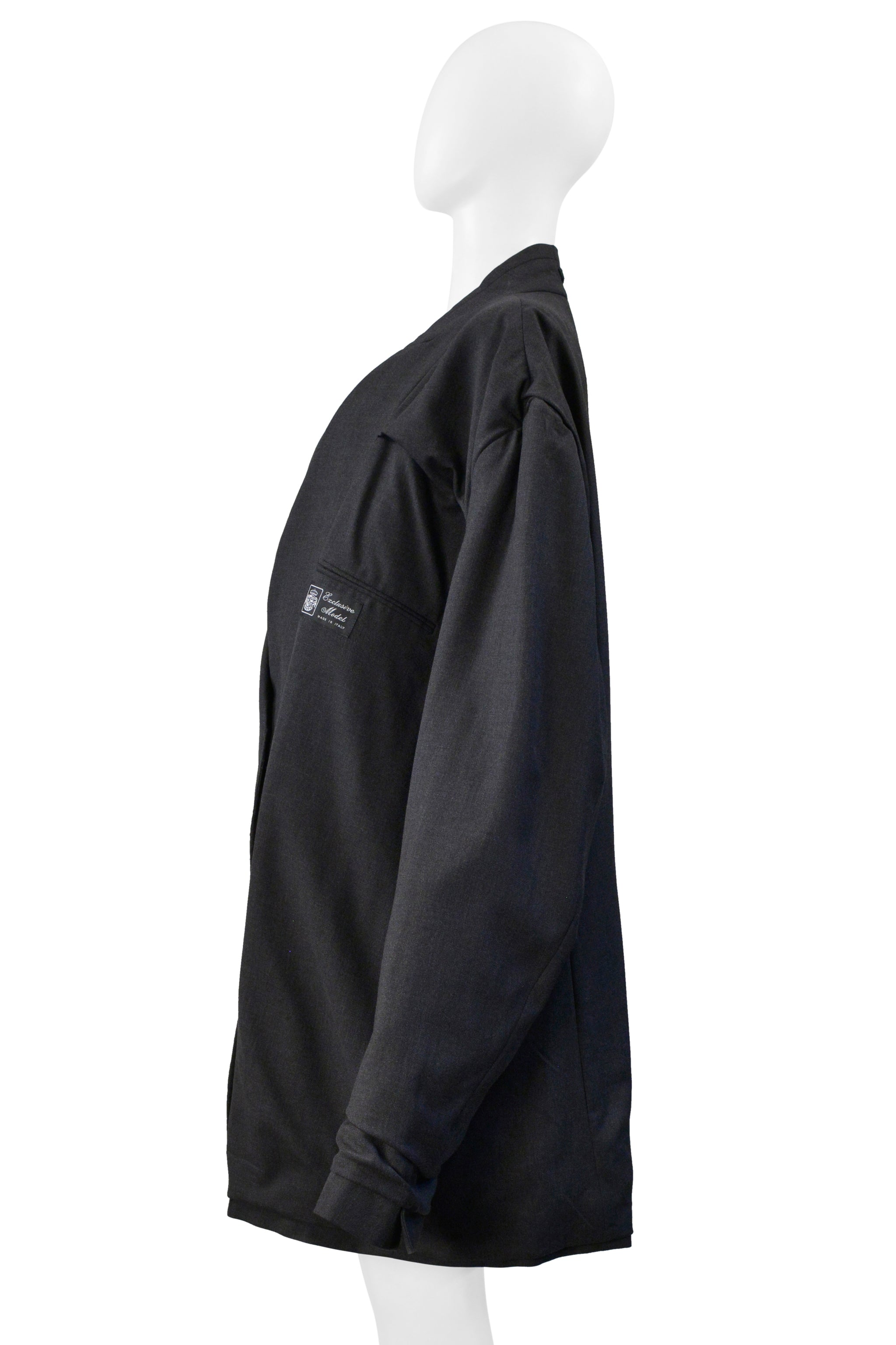 MAISON MARTIN MARGIELA OVERSIZED GREY BLUE SUITING JACKET AW 2000