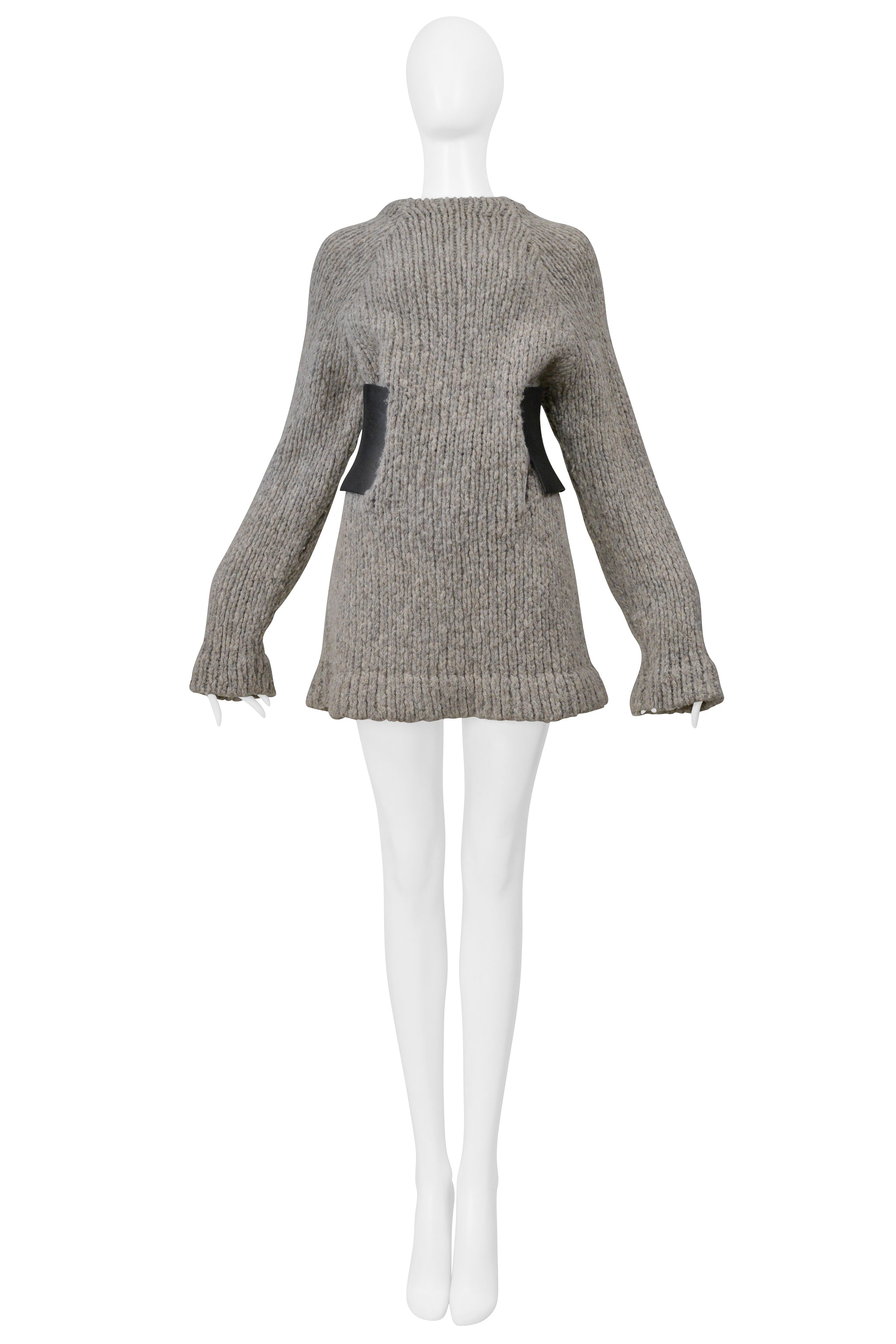 MAISON MARTIN MARGIELA MELANGE SWEATER WITH VERTICAL ZIPPERS AT WAIST 1997