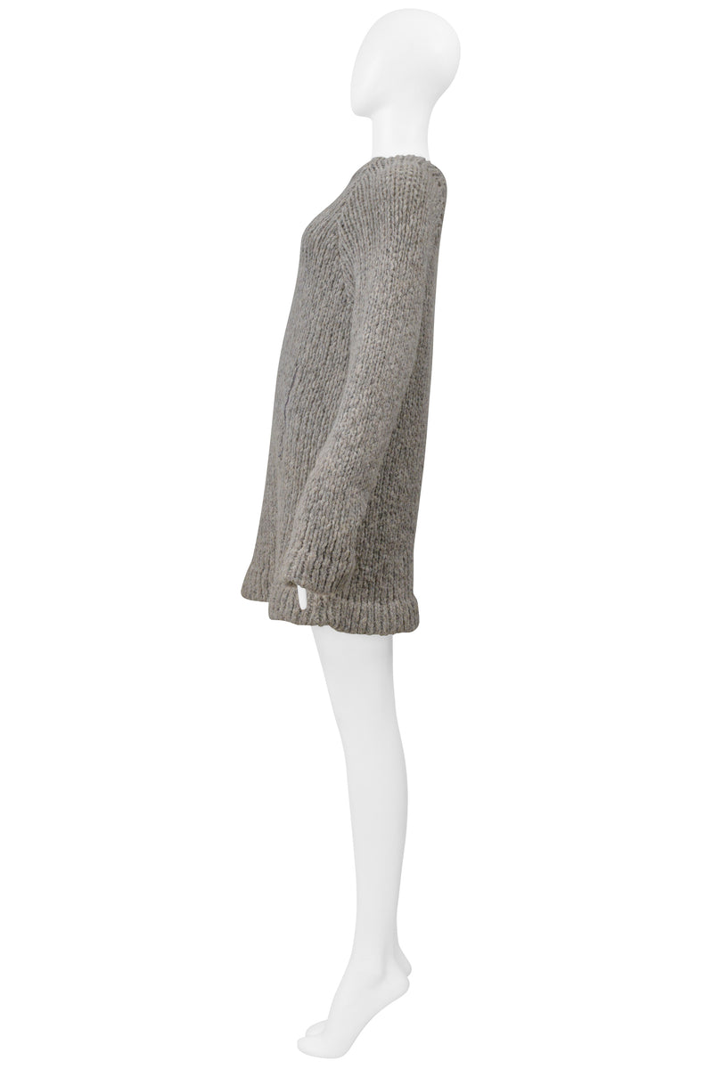 MAISON MARTIN MARGIELA MELANGE SWEATER WITH VERTICAL ZIPPERS AT WAIST 1997