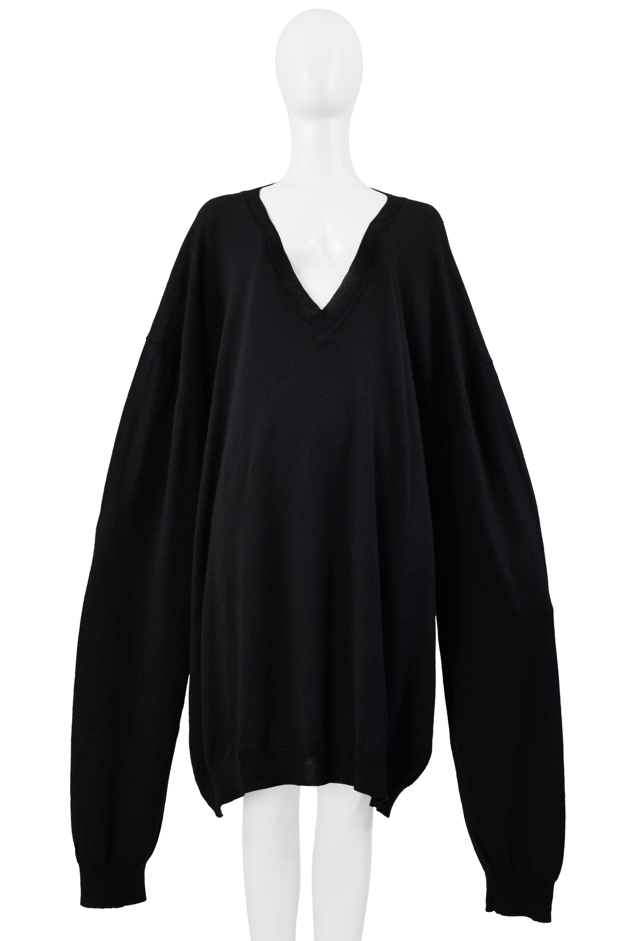 MAISON MARTIN MARGIELA BLACK OVERSIZED V NECK SWEATER 2000