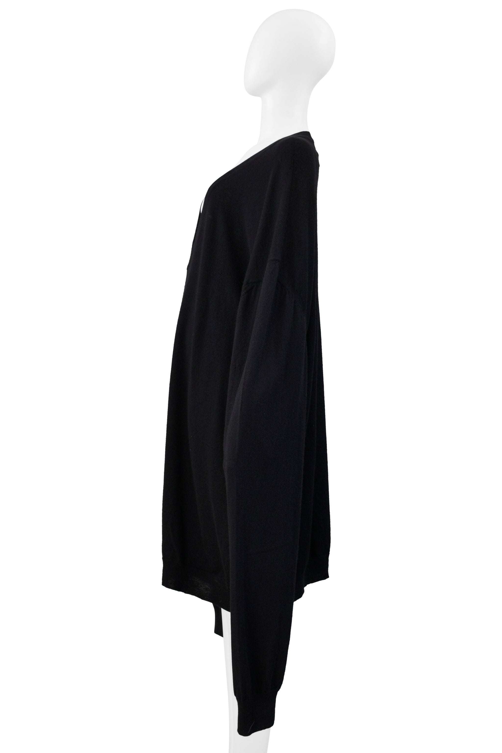 MAISON MARTIN MARGIELA BLACK OVERSIZED V NECK SWEATER 2000