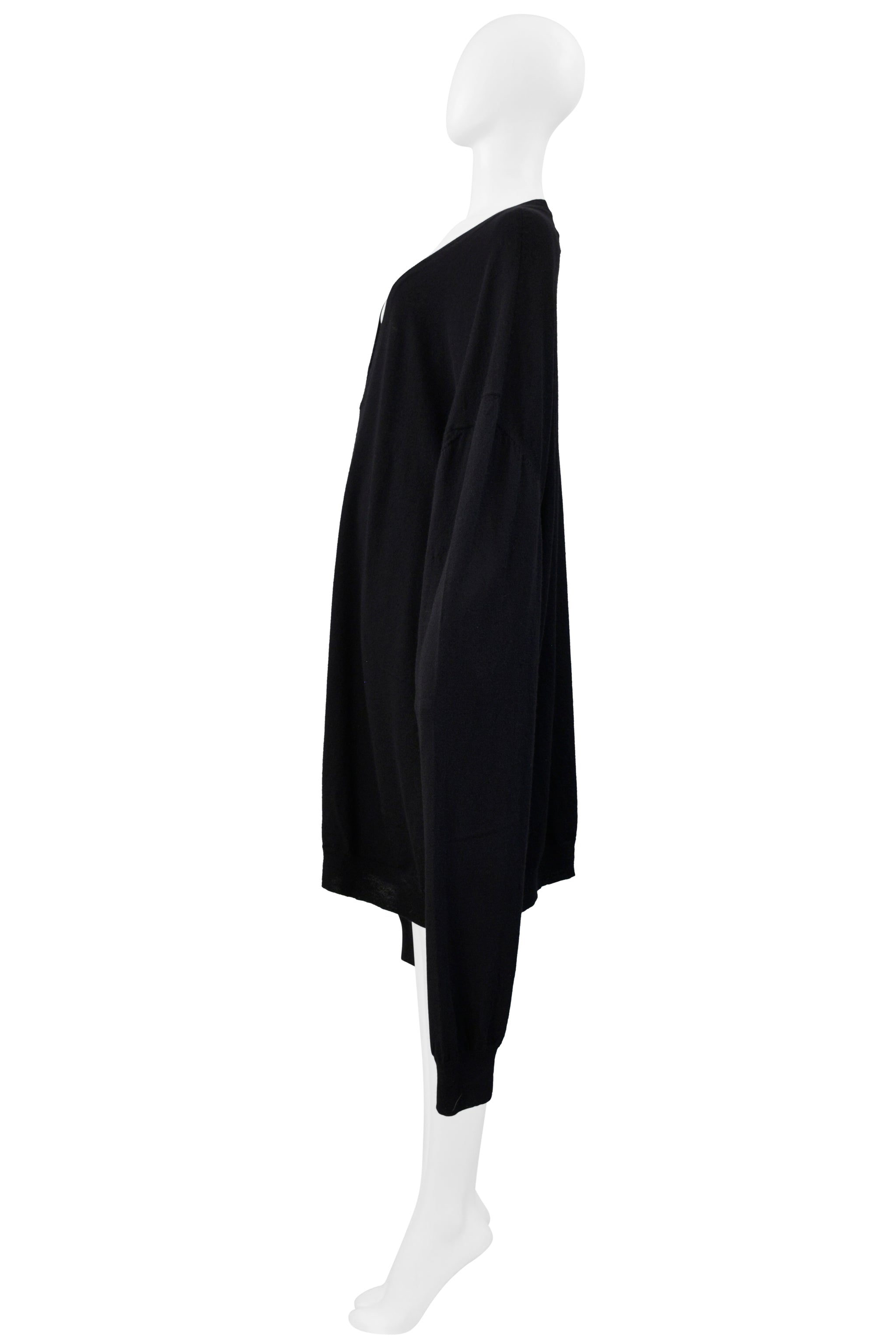 MAISON MARTIN MARGIELA BLACK OVERSIZED V NECK SWEATER 2000