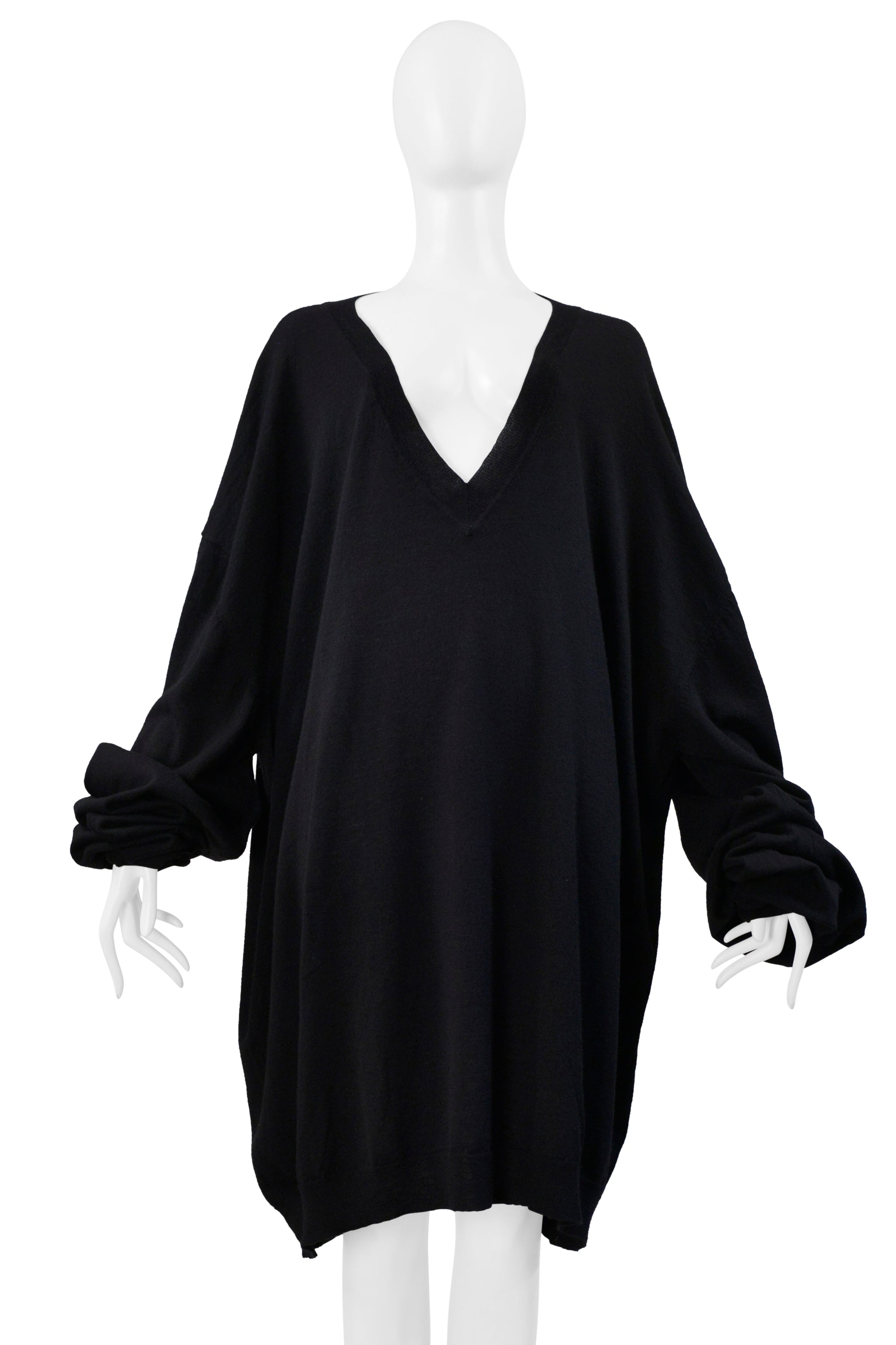 MAISON MARTIN MARGIELA BLACK OVERSIZED V NECK SWEATER 2000