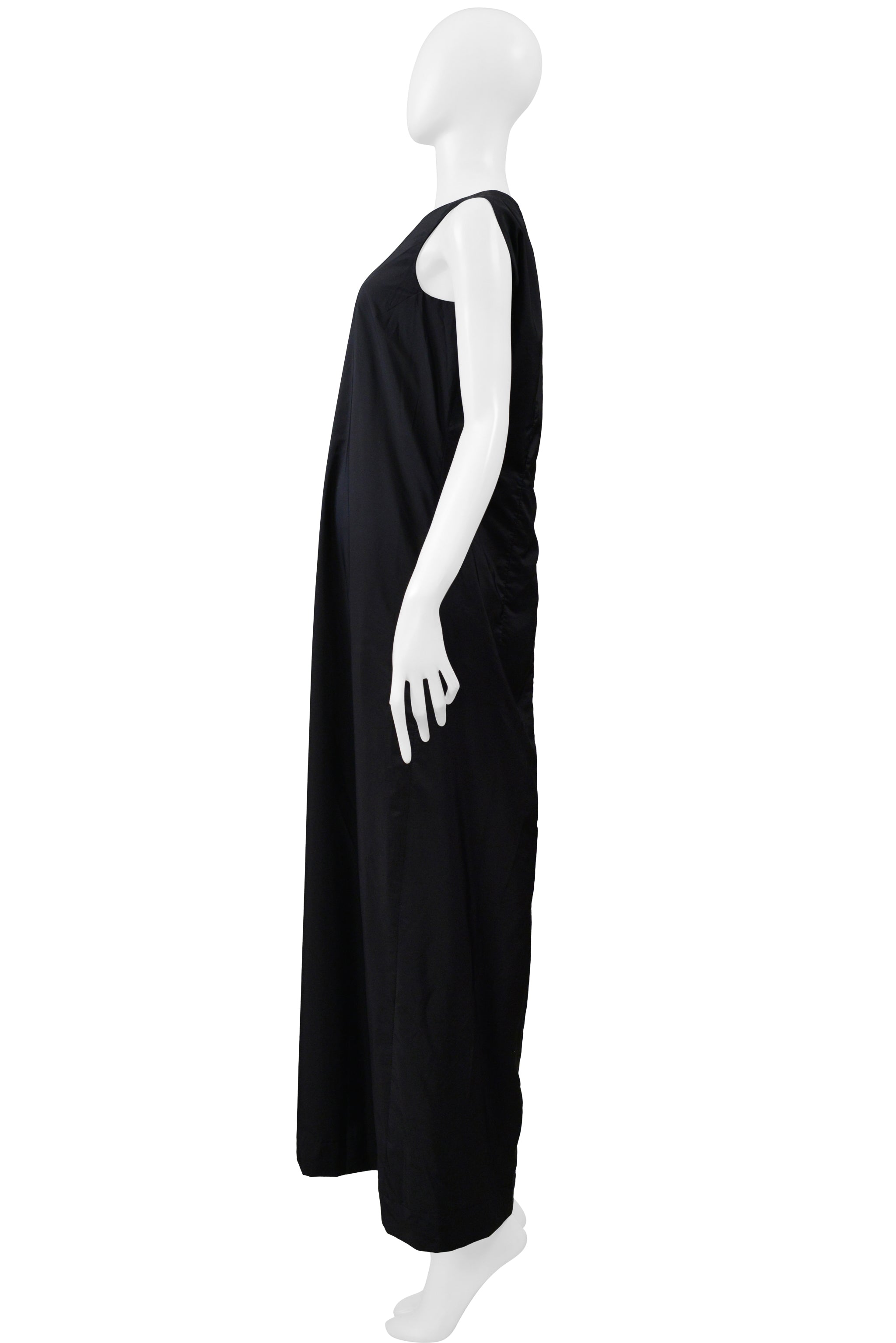 MAISON MARTIN MARGIELA BLACK TECH DRESS WITH CIRCULAR ARMHOLES 2000