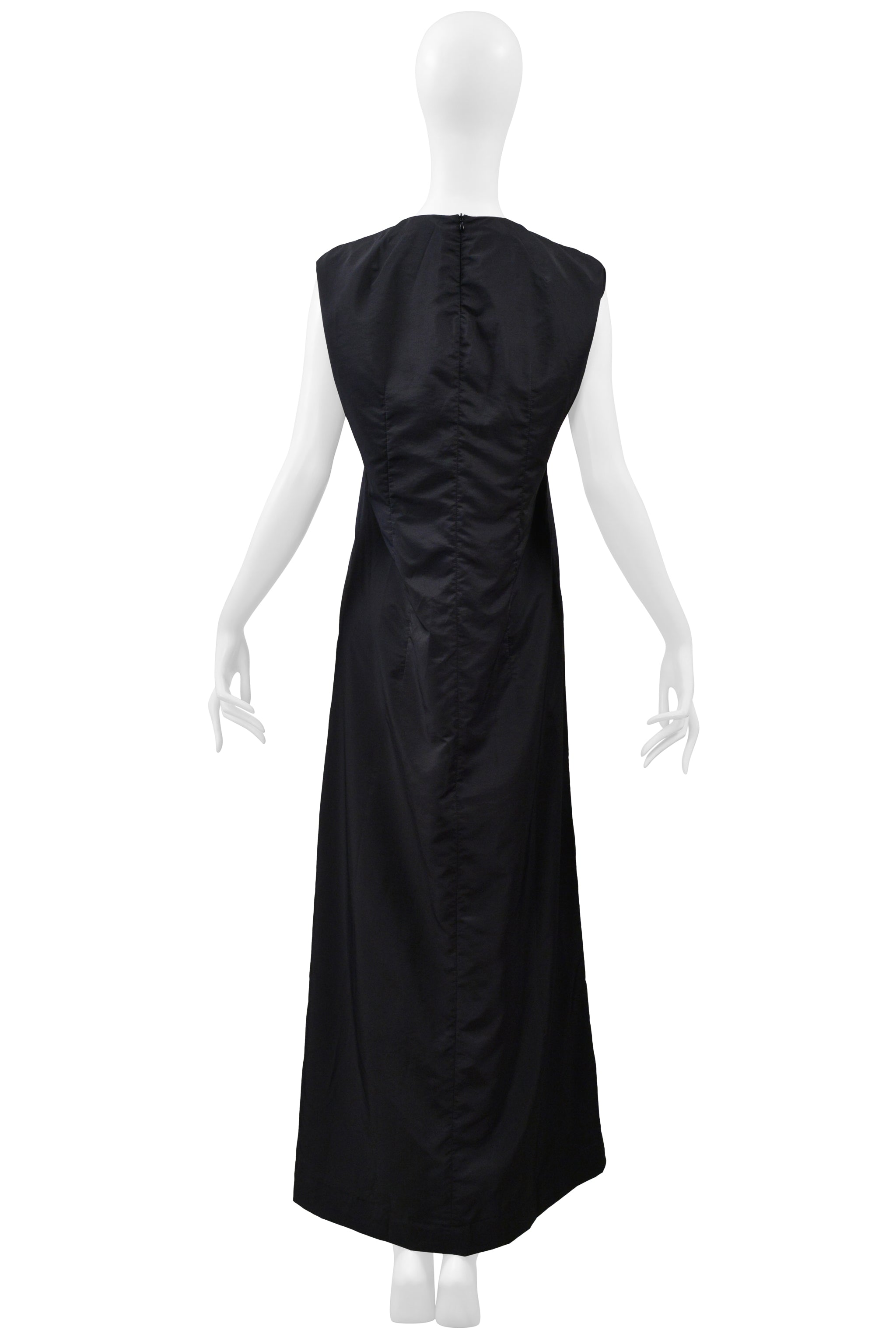MAISON MARTIN MARGIELA BLACK TECH DRESS WITH CIRCULAR ARMHOLES 2000