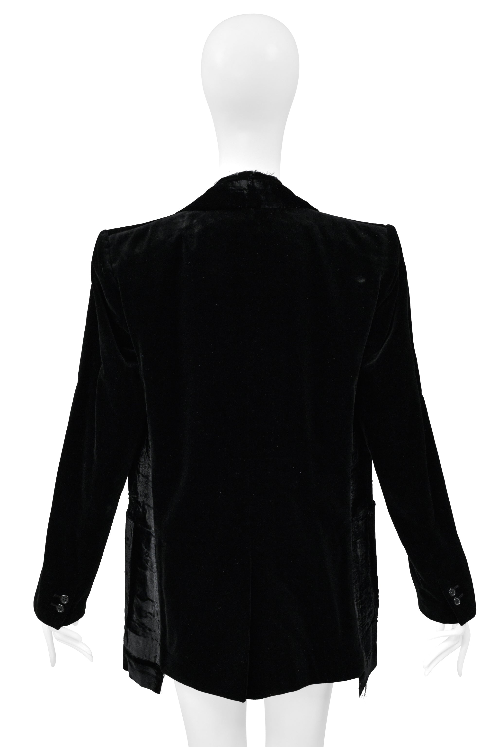 MAISON MARTIN MARGIELA BLACK VELVET DECONSTRUCTED FLAT JACKET 2000