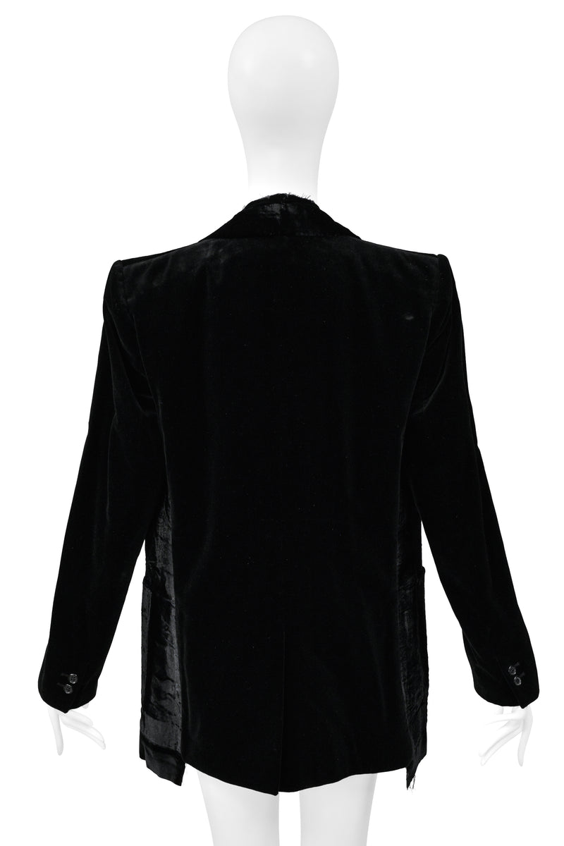 MAISON MARTIN MARGIELA BLACK VELVET DECONSTRUCTED FLAT JACKET 2000