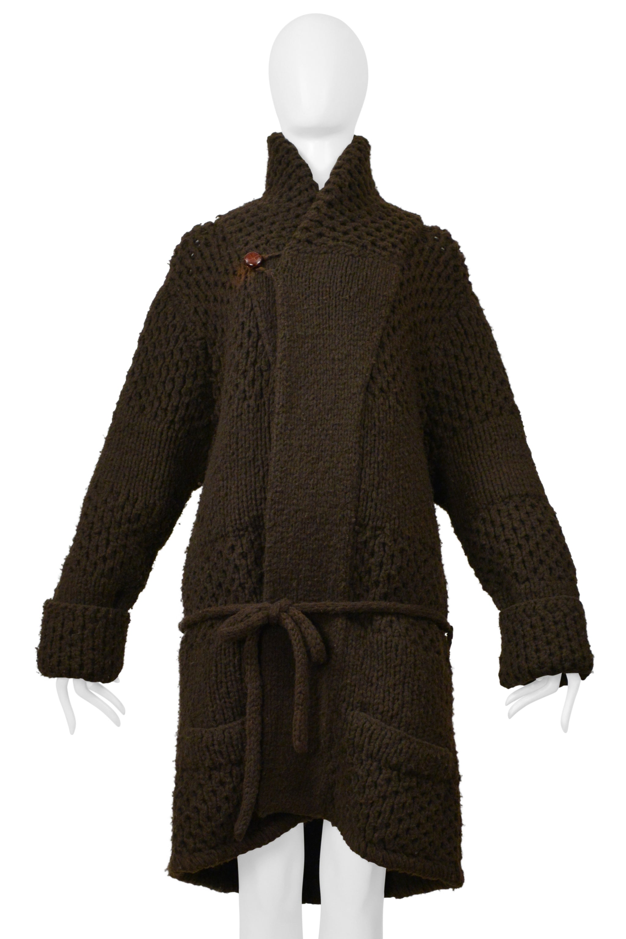 MAISON MARTIN MARGIELA COLLECTION 10 MENS UNISEX BROWN CARDIGAN SWEATER 2001-02
