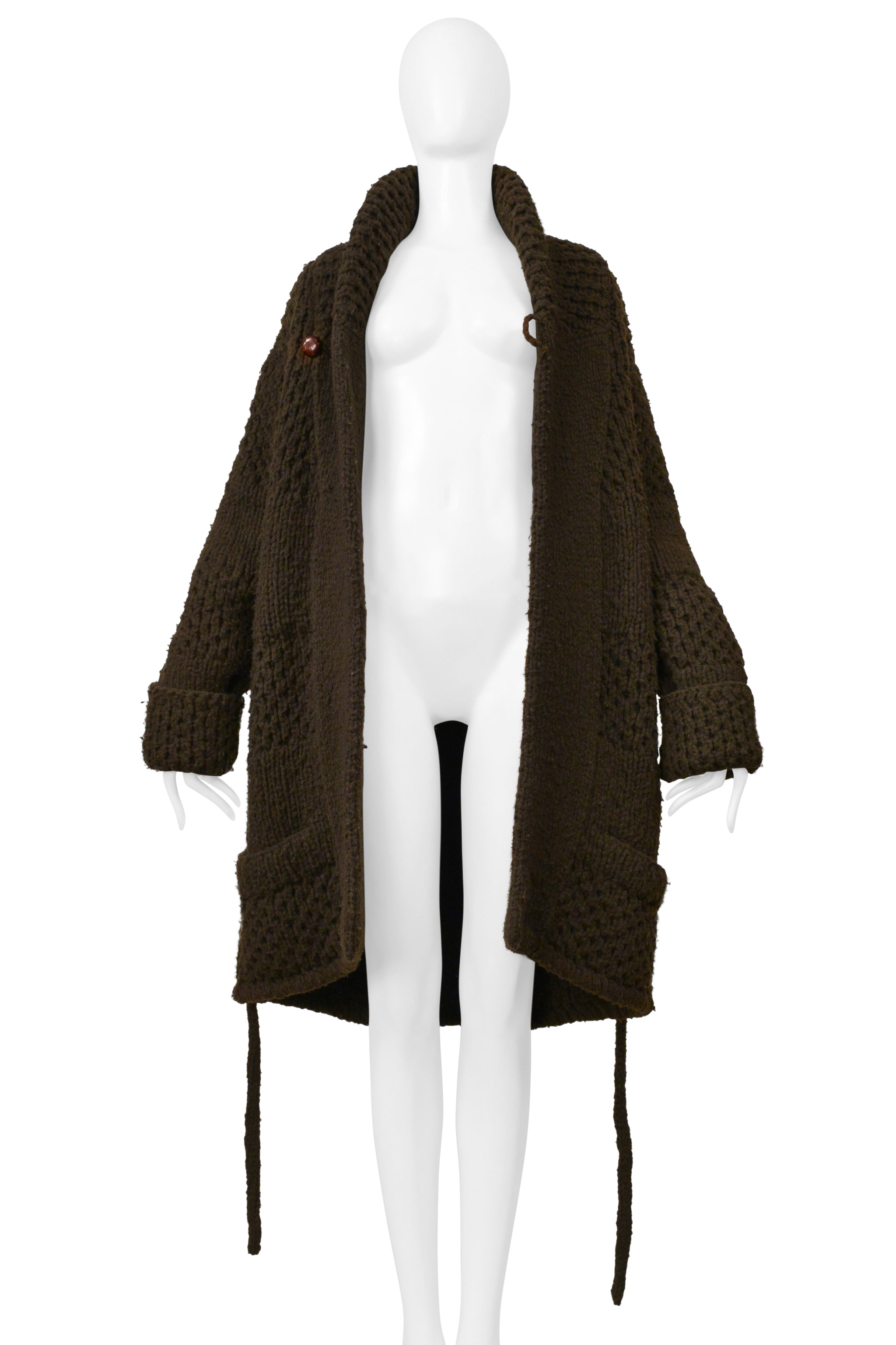MAISON MARTIN MARGIELA COLLECTION 10 MENS UNISEX BROWN CARDIGAN SWEATER 2001-02