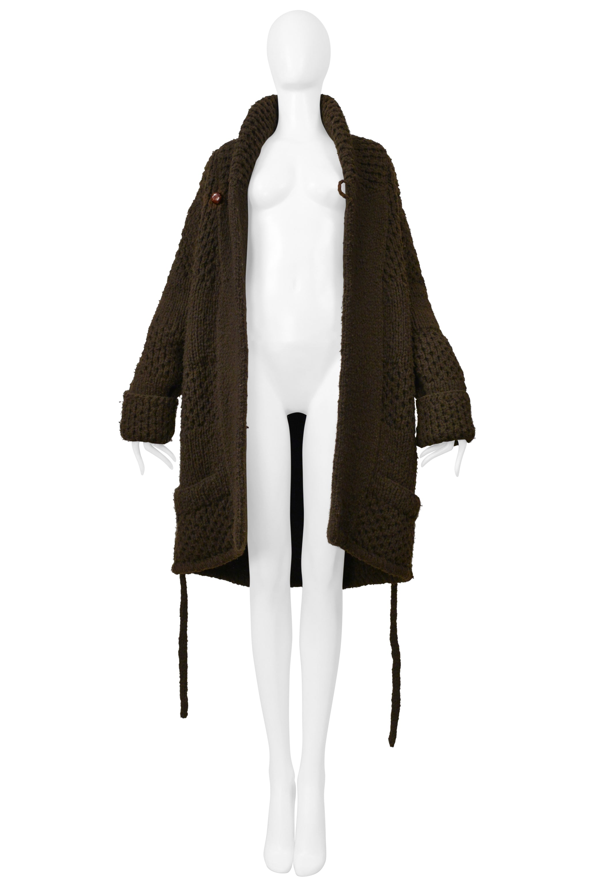 MAISON MARTIN MARGIELA COLLECTION 10 MENS UNISEX BROWN CARDIGAN SWEATER 2001-02