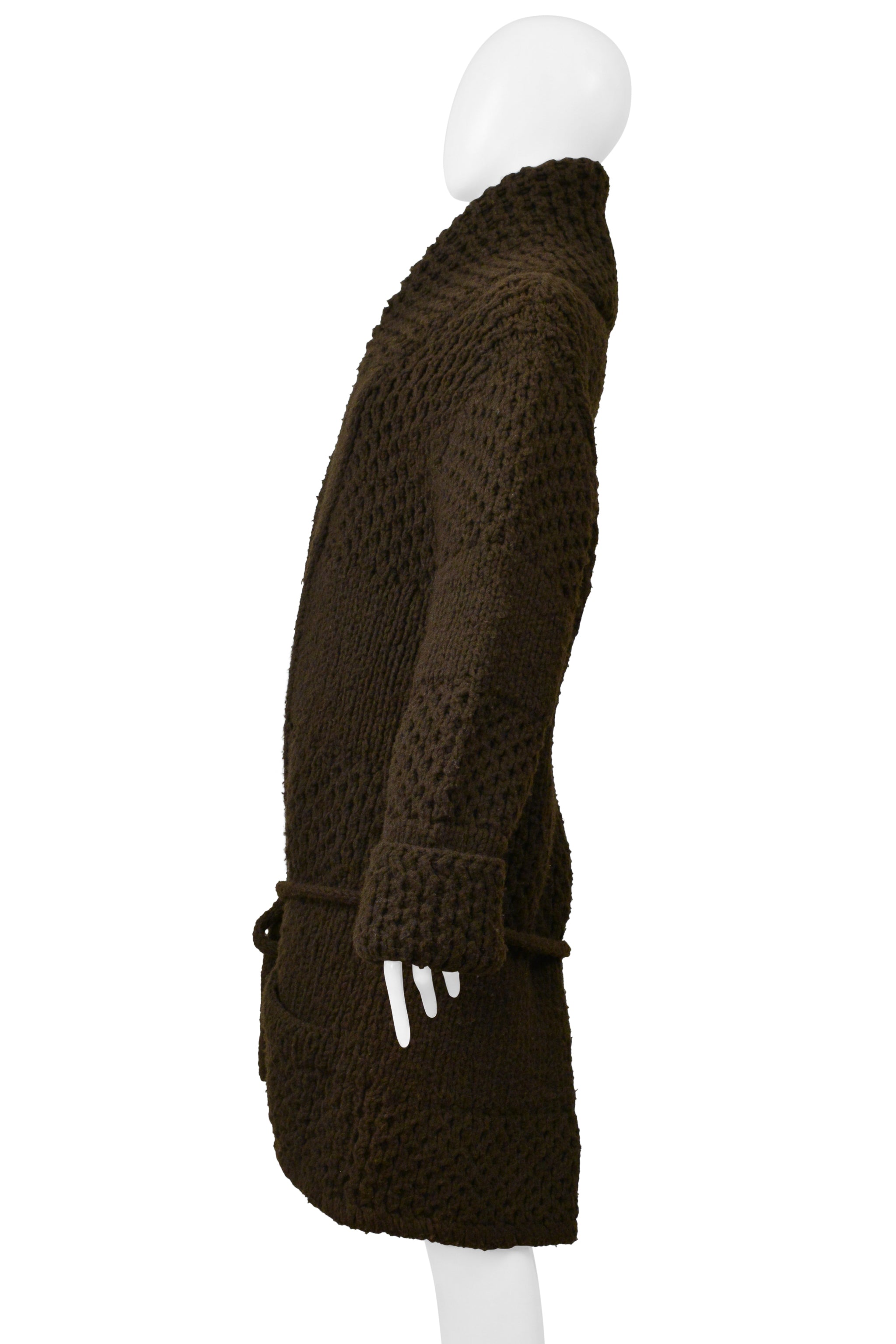 MAISON MARTIN MARGIELA COLLECTION 10 MENS UNISEX BROWN CARDIGAN SWEATER 2001-02