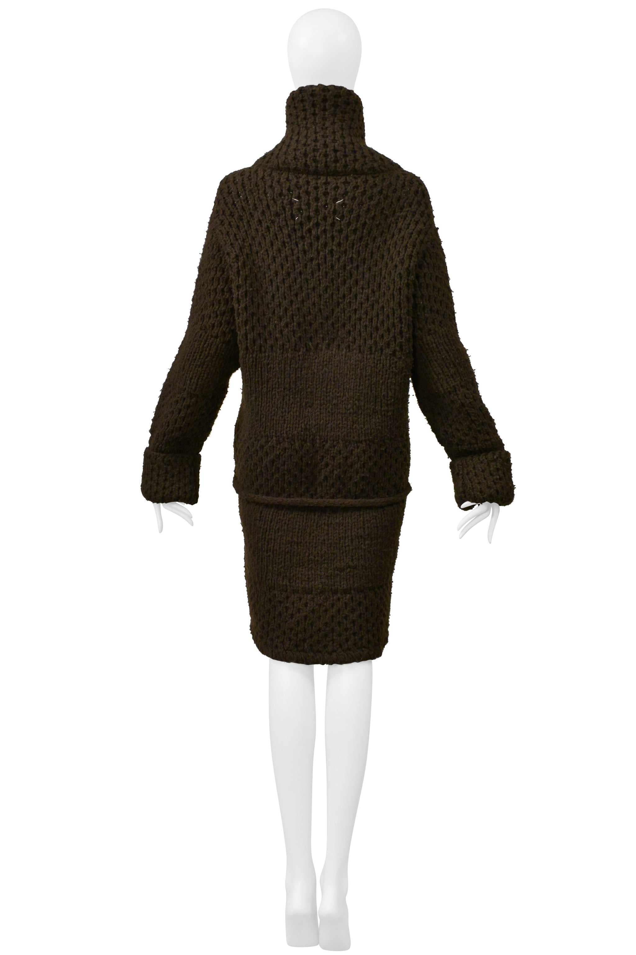 MAISON MARTIN MARGIELA COLLECTION 10 MENS UNISEX BROWN CARDIGAN SWEATER 2001-02