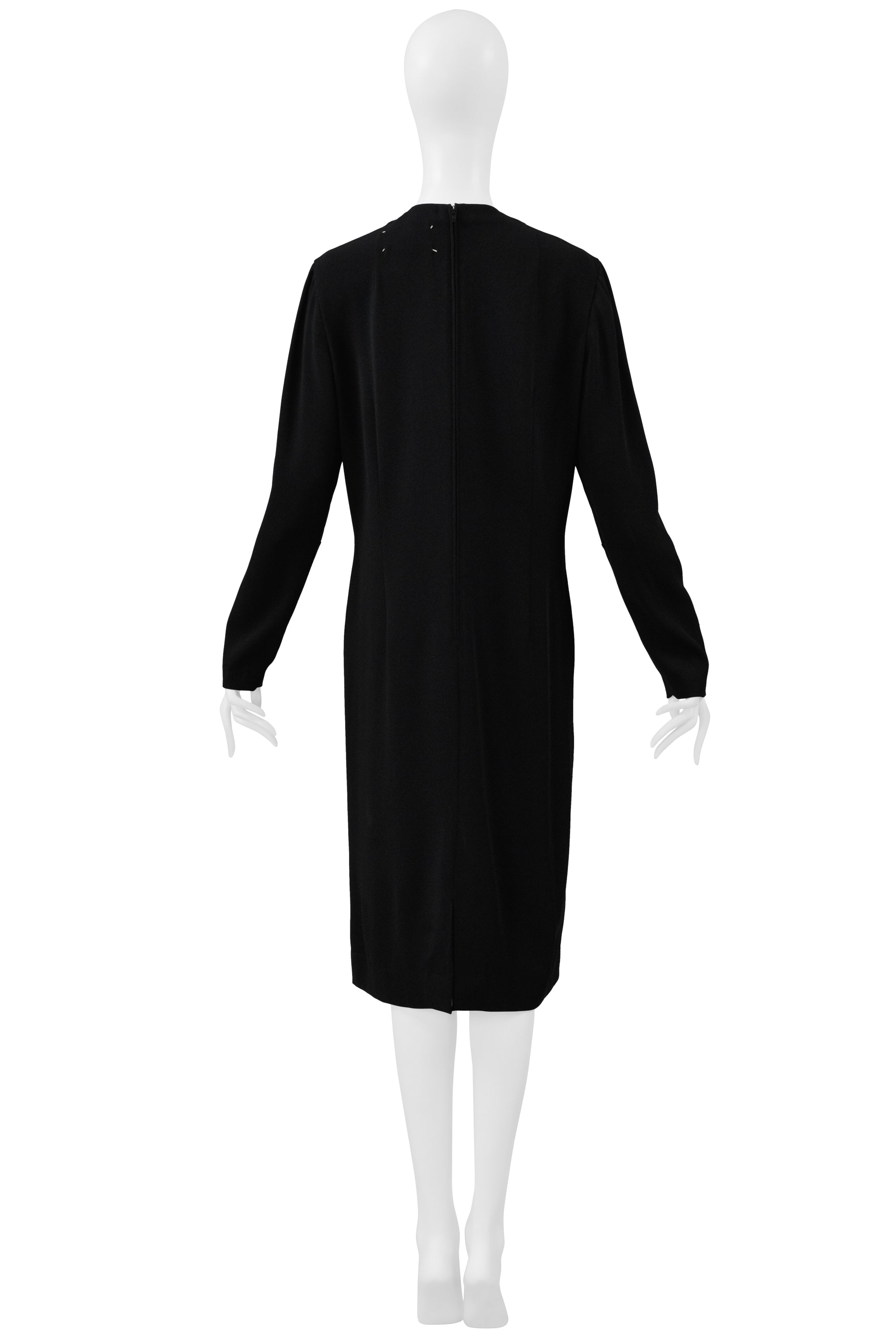 MAISON MARTIN MARGIELA BLACK TWO WAY MIRROR DRESS WITH ZIPPERS 2001
