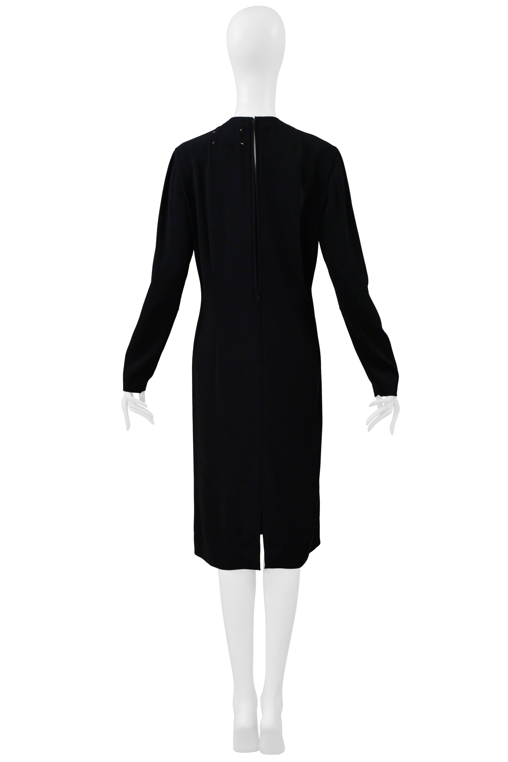 MAISON MARTIN MARGIELA BLACK TWO WAY MIRROR DRESS WITH ZIPPERS 2001