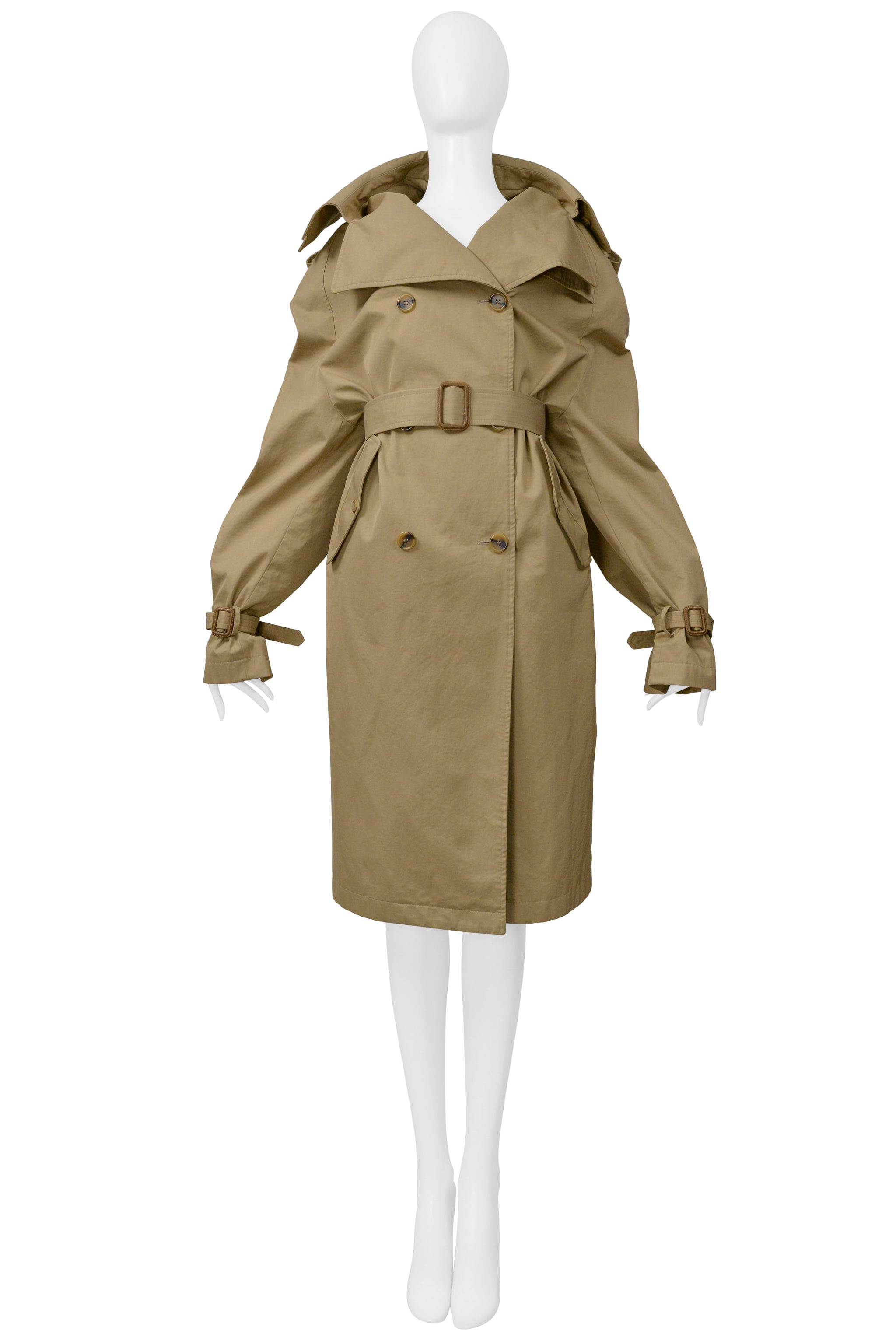 MAISON MARTIN MARGIELA ICONIC KHAKI OVERHEAD TRENCH COAT 2005