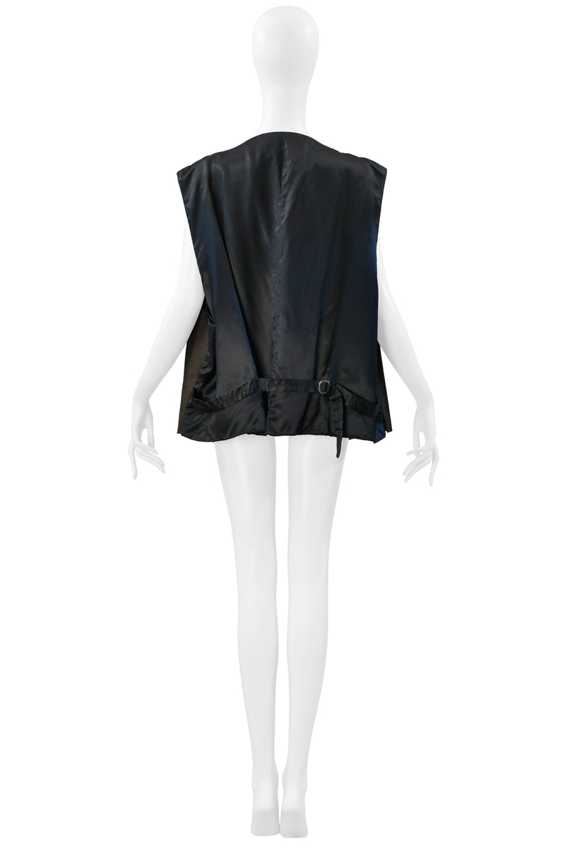 MAISON MARTIN MARGIELA ARTISANAL BROWN VINTAGE FABRIC VEST