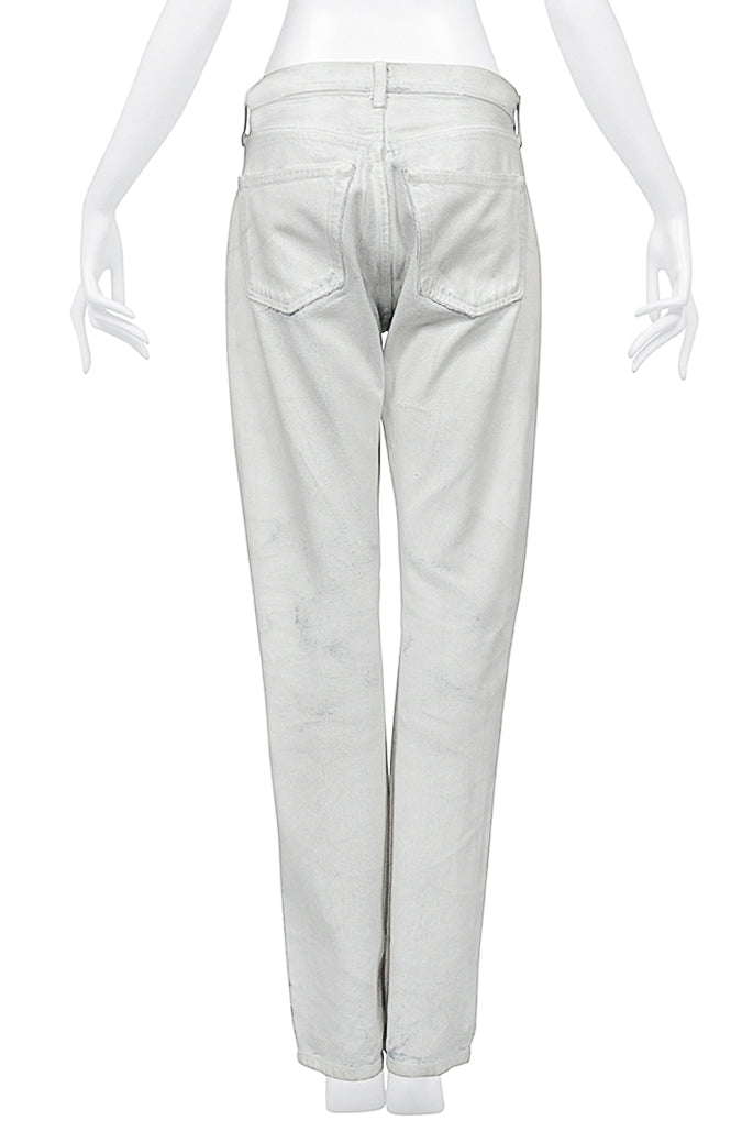 MAISON MARTIN MARGIELA ARTISANAL COLLECTION 0 MEN'S BLUE JEANS DIPPED IN WHITE PAINT