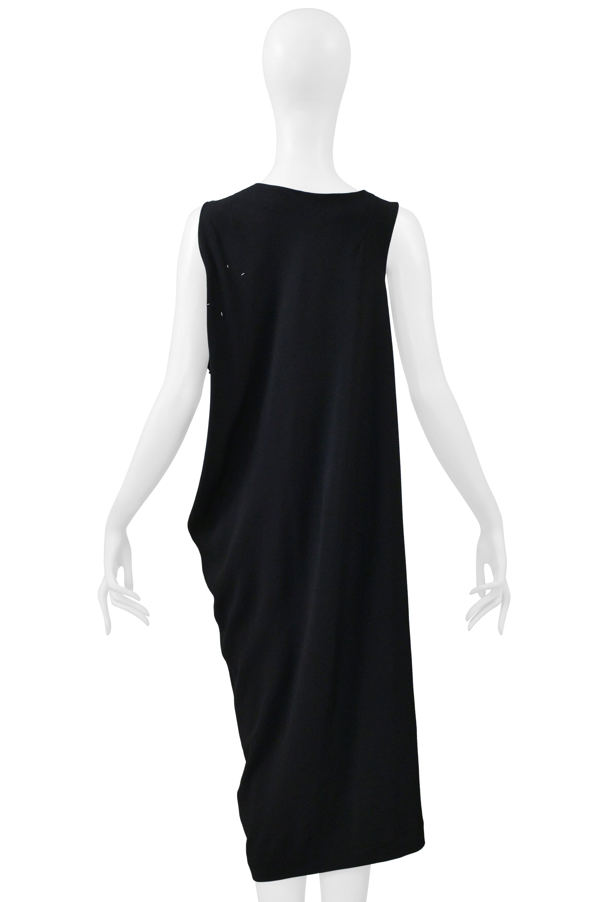 MAISON MARTIN MARGIELA BLACK ASYMMETRICAL SILK DRESS 2000