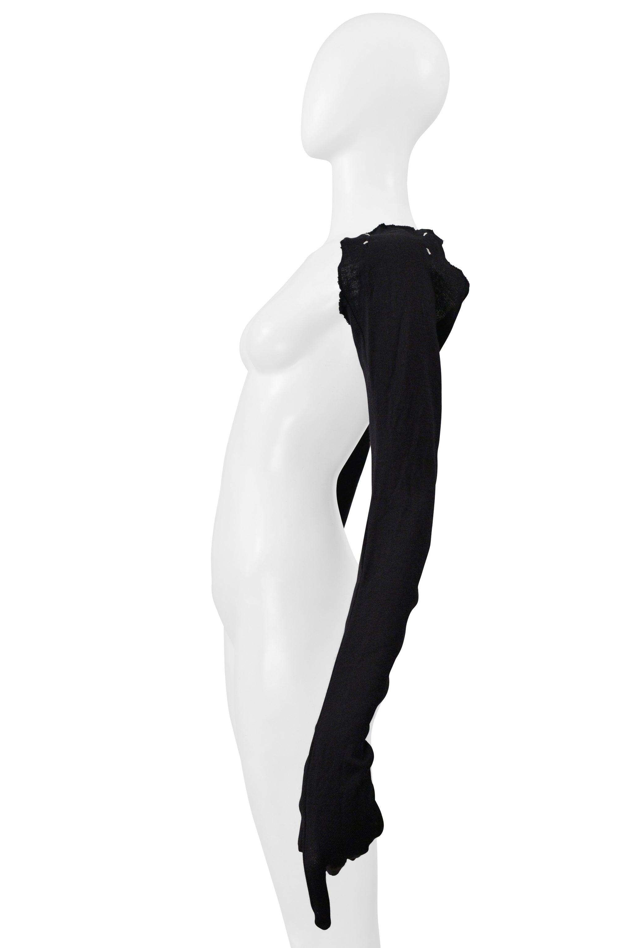 MAISON MARTIN MARGIELA BLACK KNIT LONG GLOVES