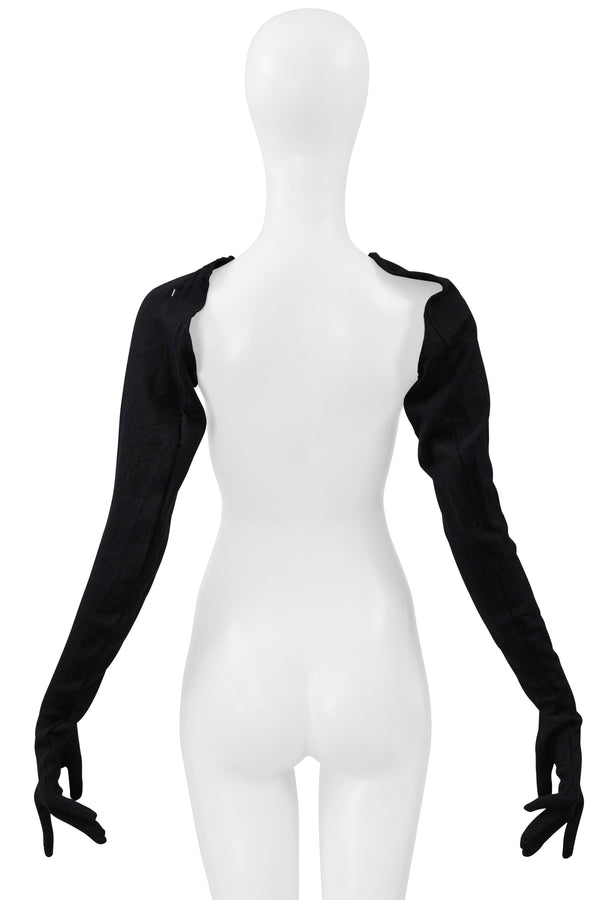MAISON MARTIN MARGIELA BLACK KNIT LONG GLOVES