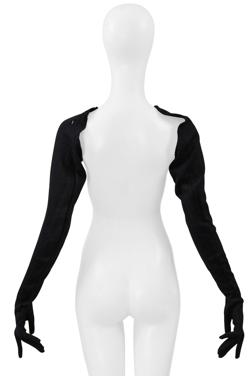 MAISON MARTIN MARGIELA BLACK KNIT LONG GLOVES