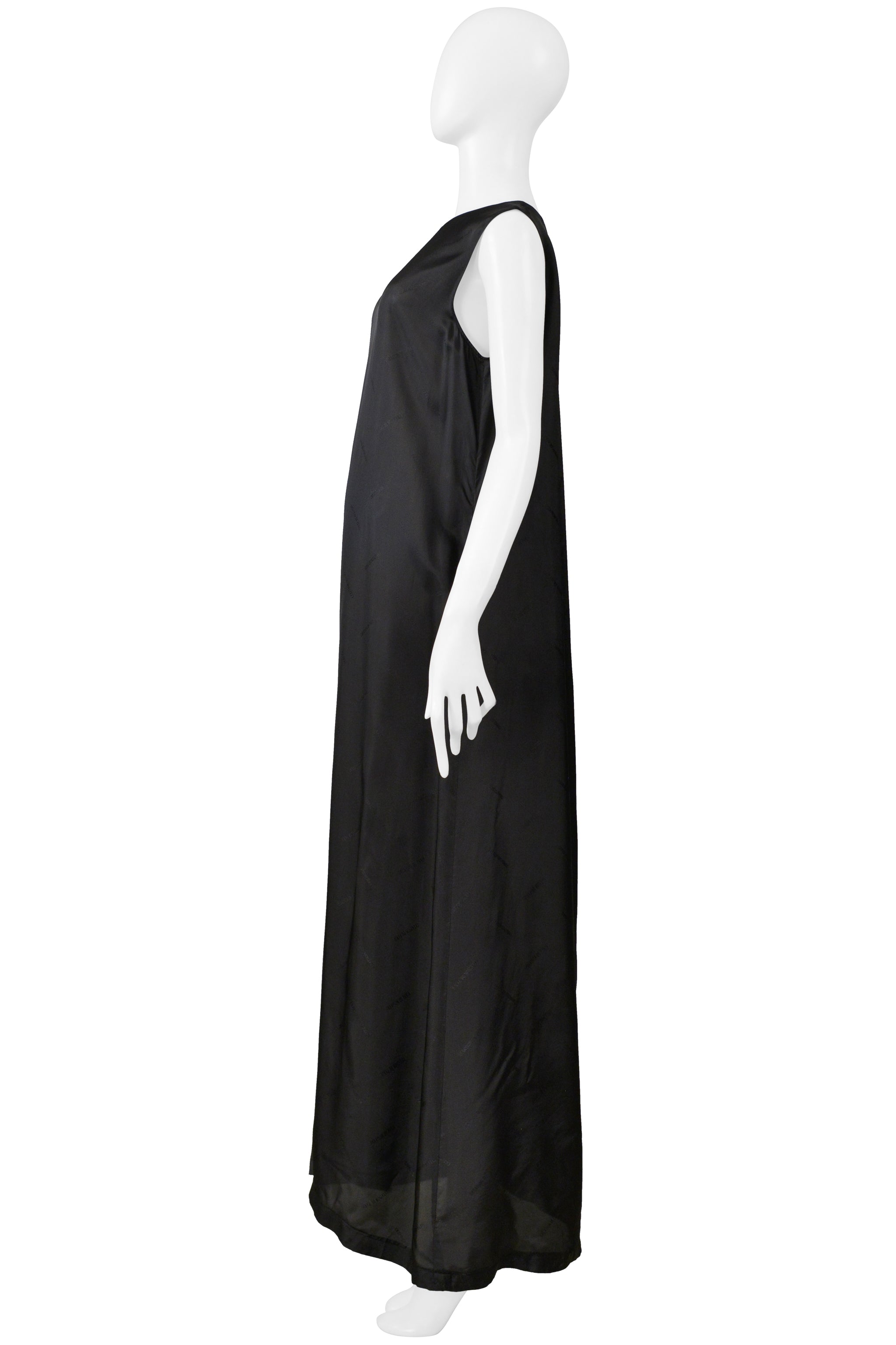 MAISON MARTIN MARGIELA BLACK SLEEVELESS DRESS IN BEMBERG LINING CIR. 2000