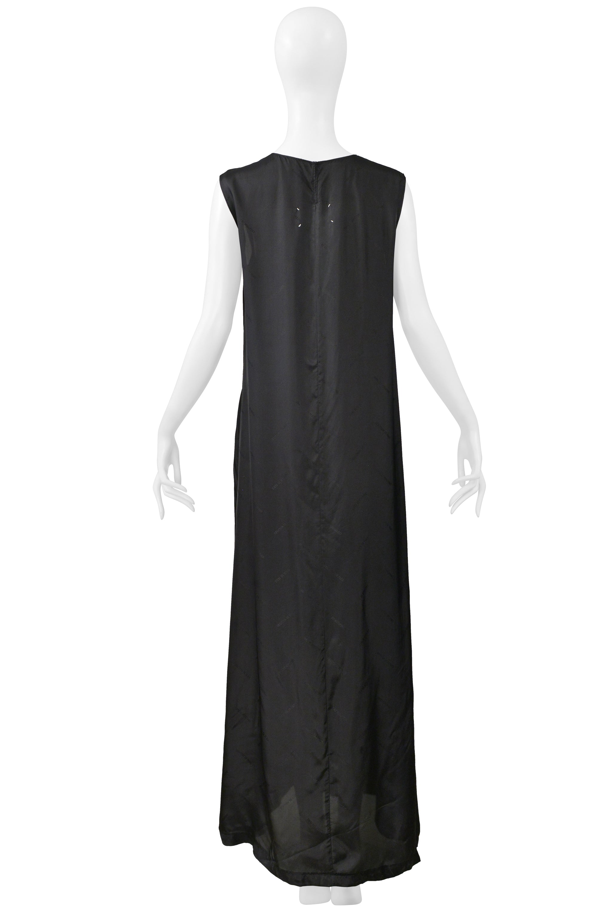 MAISON MARTIN MARGIELA BLACK SLEEVELESS DRESS IN BEMBERG LINING CIR. 2000