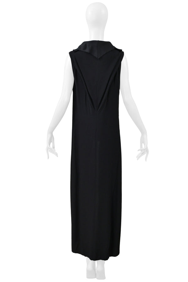 MAISON MARTIN MARGIELA BLACK LONG VEST WITH ROUND COLLAR CIR. SS 2000