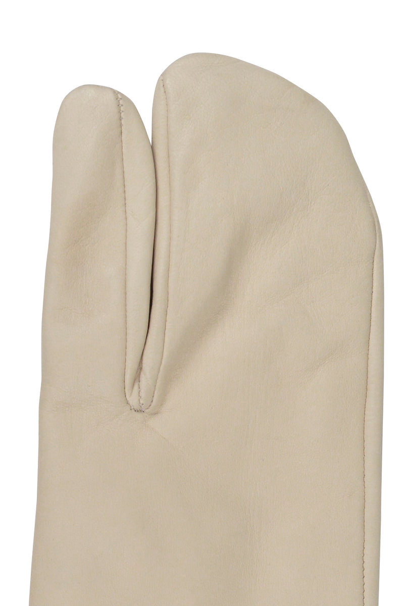 MAISON MARTIN MARGIELA BONE LEATHER TABI GLOVES