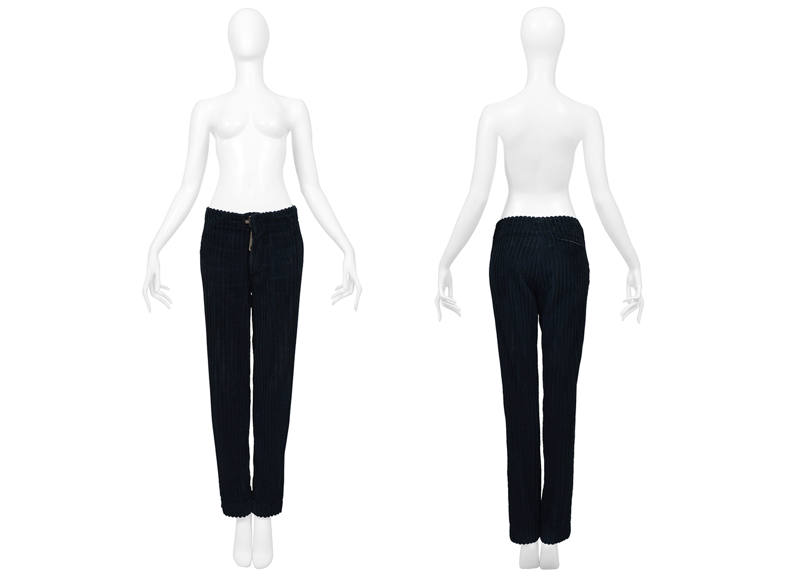 MAISON MARTIN MARGIELA MEN'S NAVY WIDE CORDUROY PANTS AW