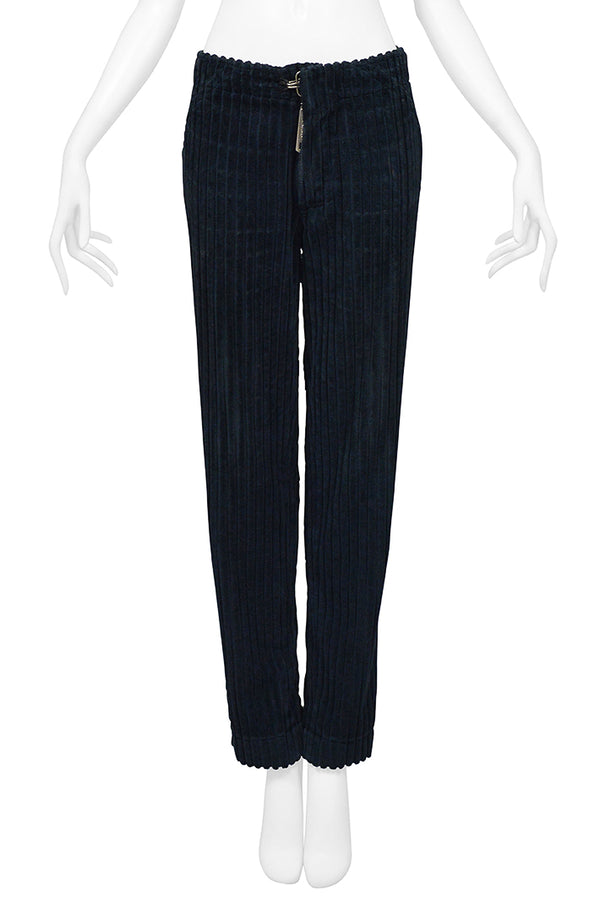 MAISON MARTIN MARGIELA MEN'S NAVY WIDE CORDUROY PANTS AW DOLL COLLECTION 1994-95