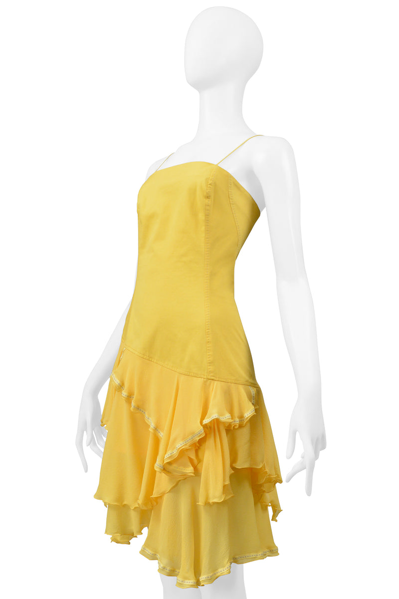 ALEXANDER MCQUEEN YELLOW DRESS HUNGER COLLECTION 1995-96