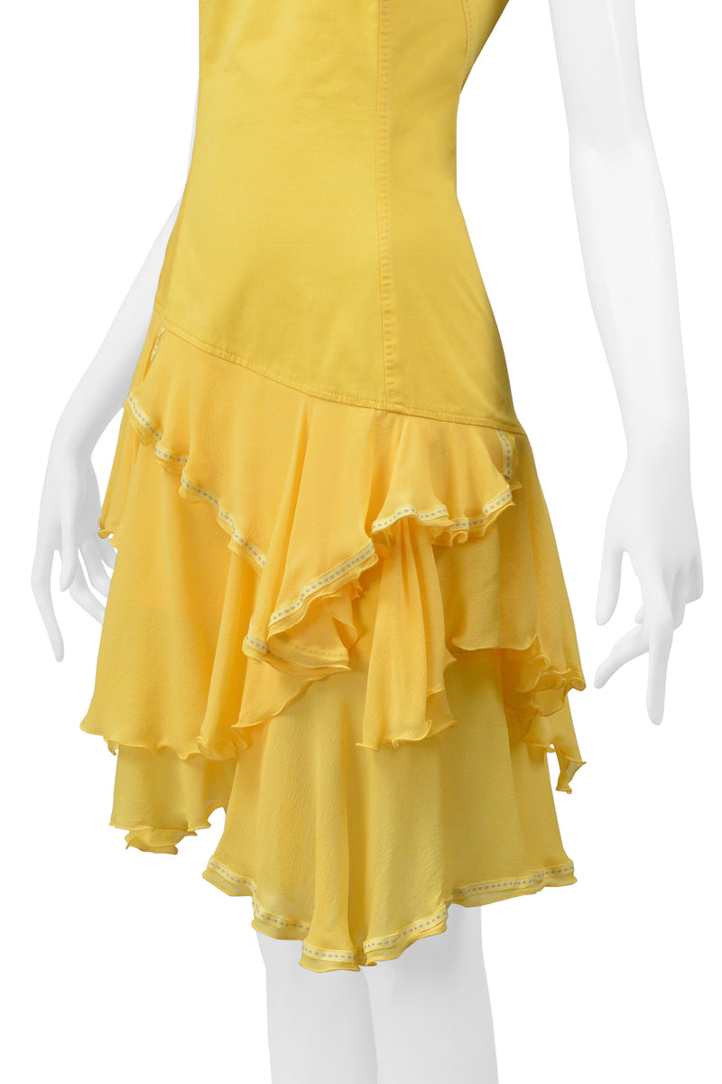 ALEXANDER MCQUEEN YELLOW DRESS HUNGER COLLECTION 1995-96