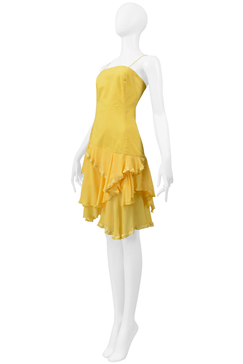 ALEXANDER MCQUEEN YELLOW DRESS HUNGER COLLECTION 1995-96