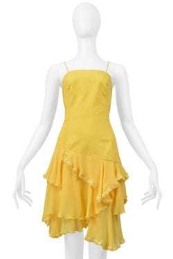 ALEXANDER MCQUEEN YELLOW DRESS HUNGER COLLECTION 1995-96