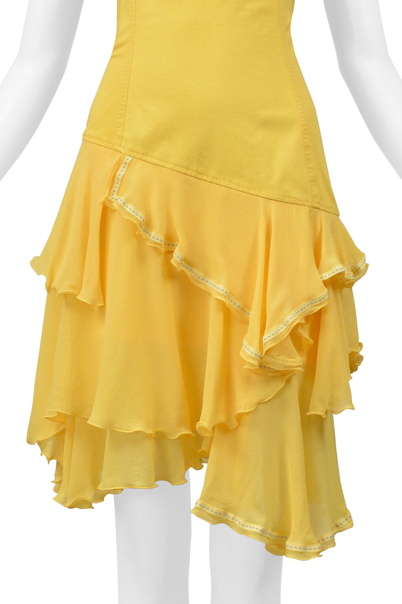 ALEXANDER MCQUEEN YELLOW DRESS HUNGER COLLECTION 1995-96