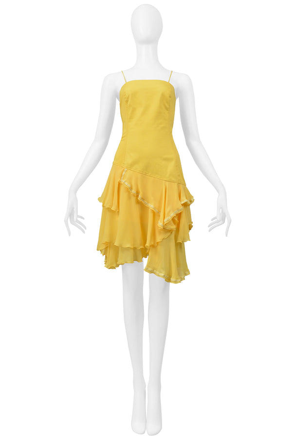 ALEXANDER MCQUEEN YELLOW DRESS HUNGER COLLECTION 1995-96