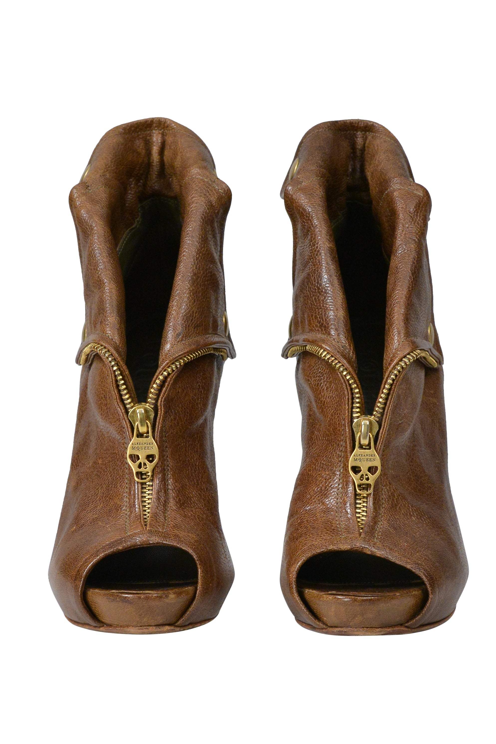 ALEXANDER MCQUEEN BROWN MOTO HEELS